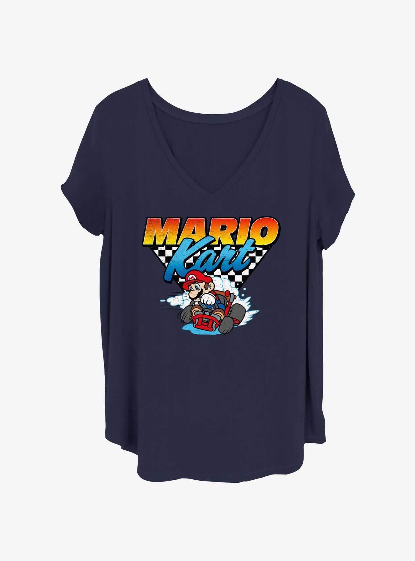 Nintendo Mario Driver Mario Girls T-Shirt Plus Size, NAVY, hi-res