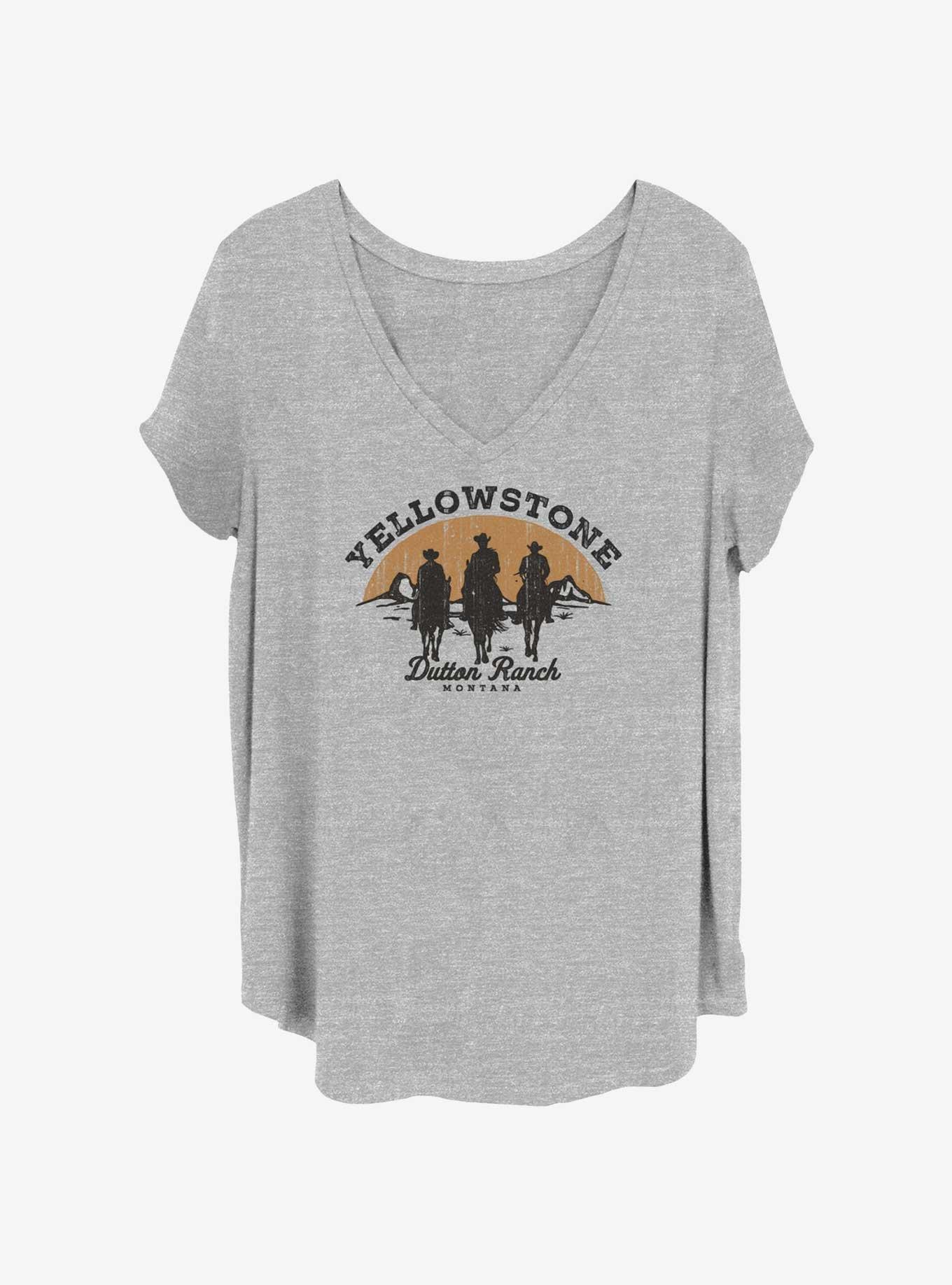 Yellowstone Sun Girls T-Shirt Plus Size, HEATHER GR, hi-res