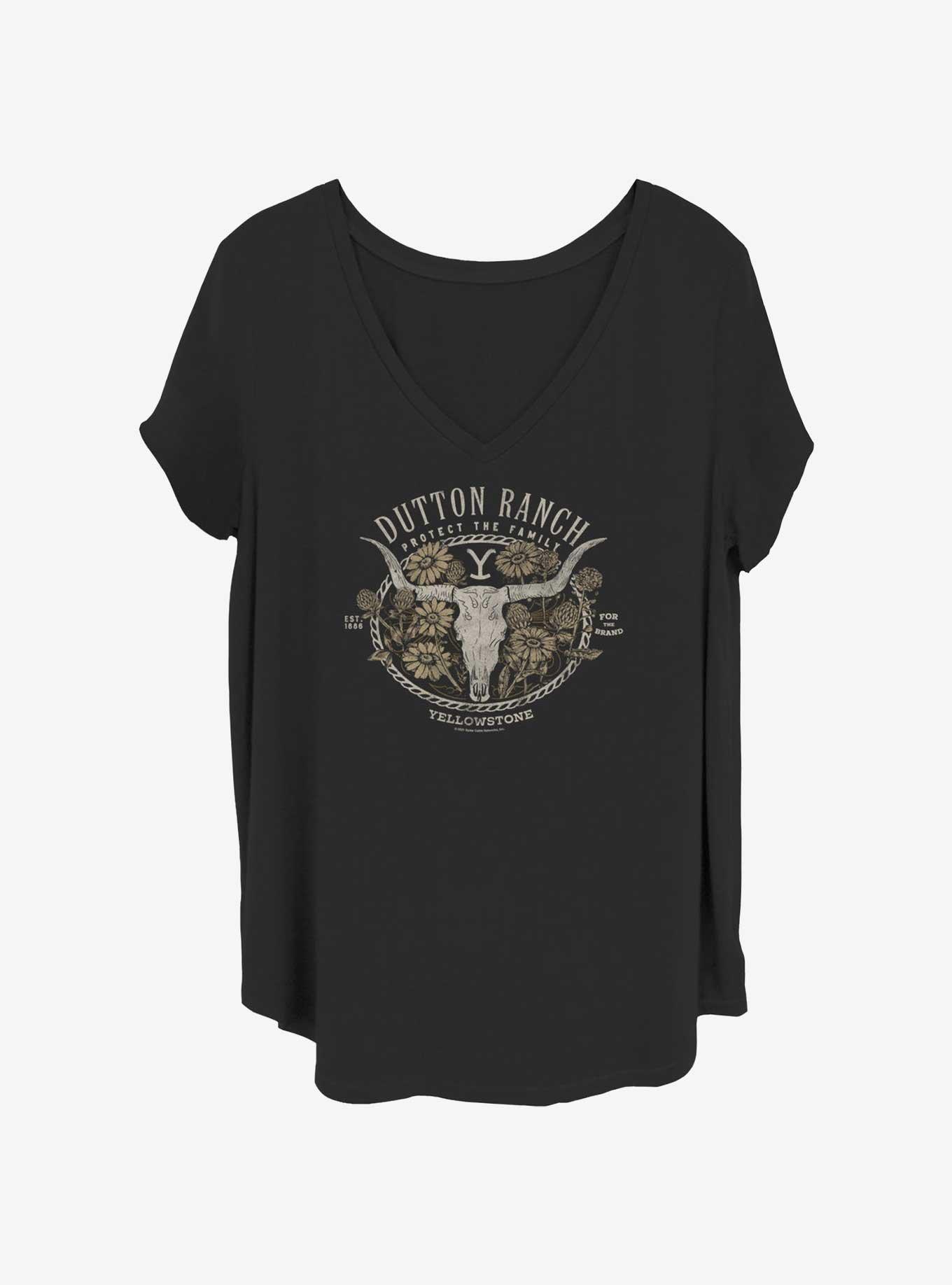 Yellowstone Dutton Ranch Floral Girls T-Shirt Plus Size