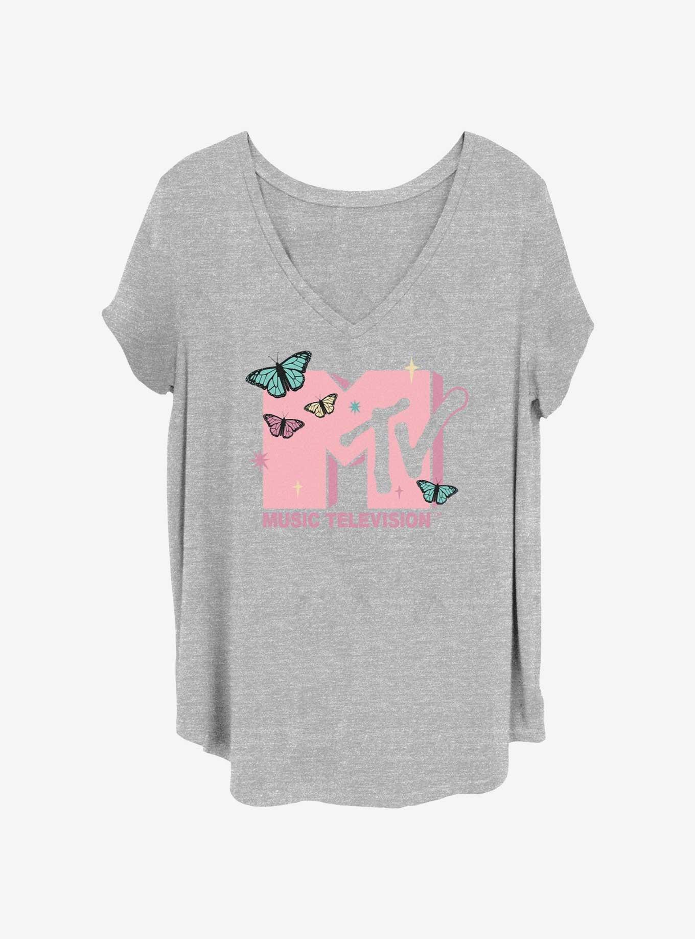 MTV Sparkles Butterflies Girls T-Shirt Plus Size