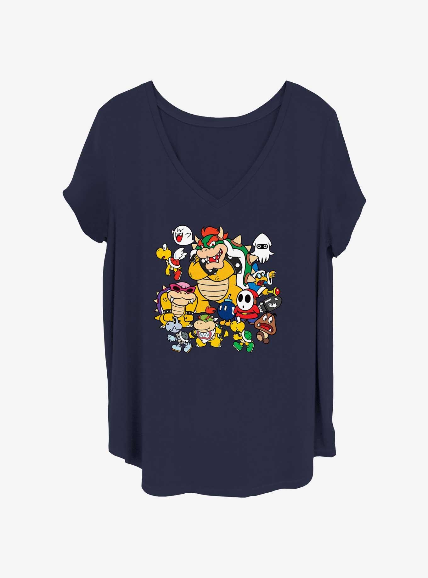Nintendo Mario Villain Stack Girls T-Shirt Plus Size