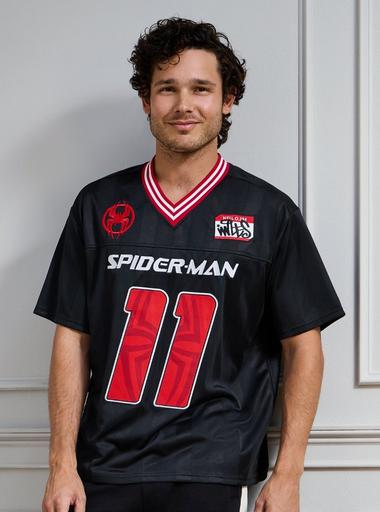 短袖 サッカーユニフォーム M-XL #1584 Marvel Spider-Man: Across the Spider-Verse Miles Morales Jersey