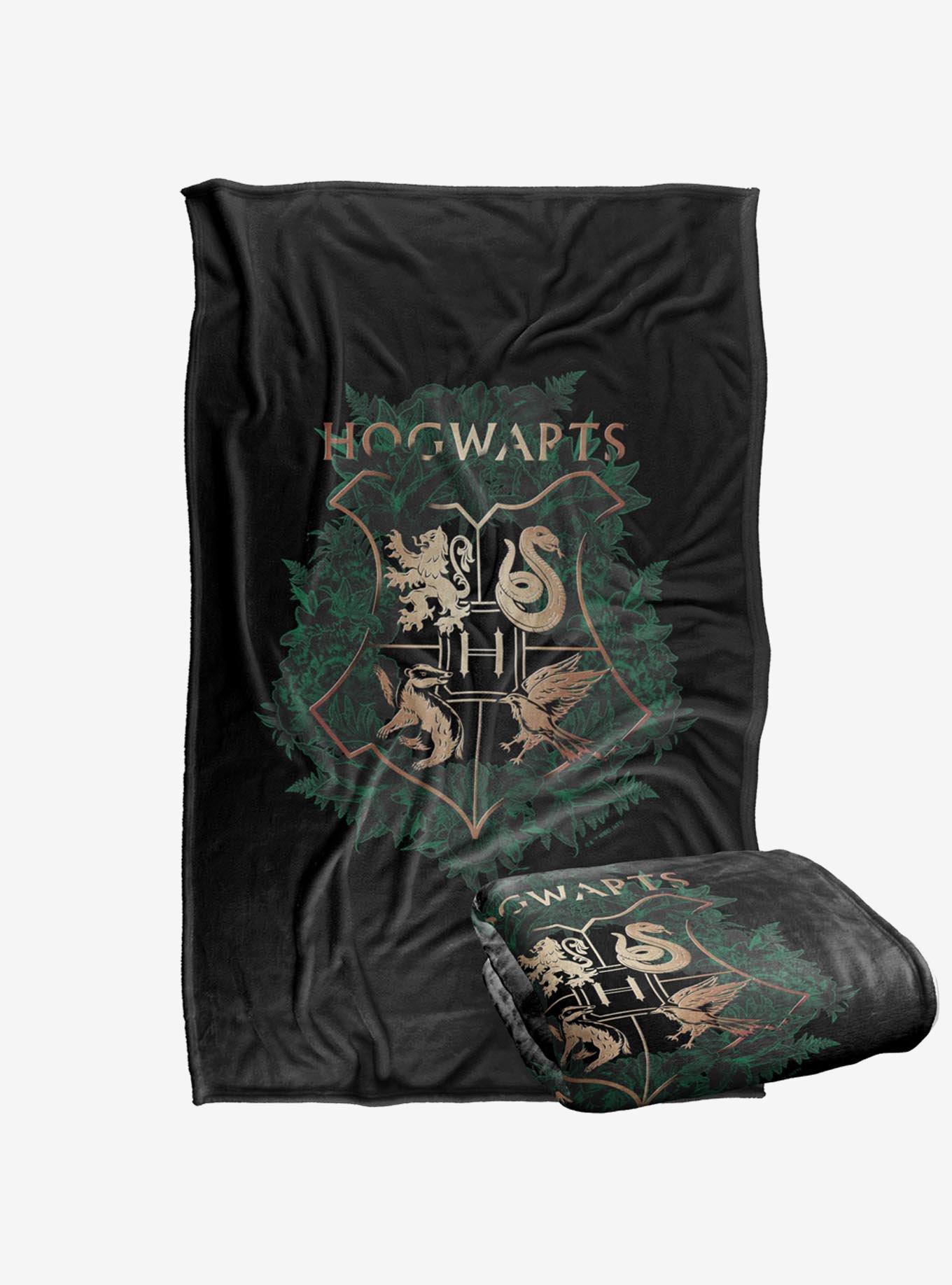 Harry Potter Hogwarts Floral Crest 36x58" Throw Blanket, , hi-res