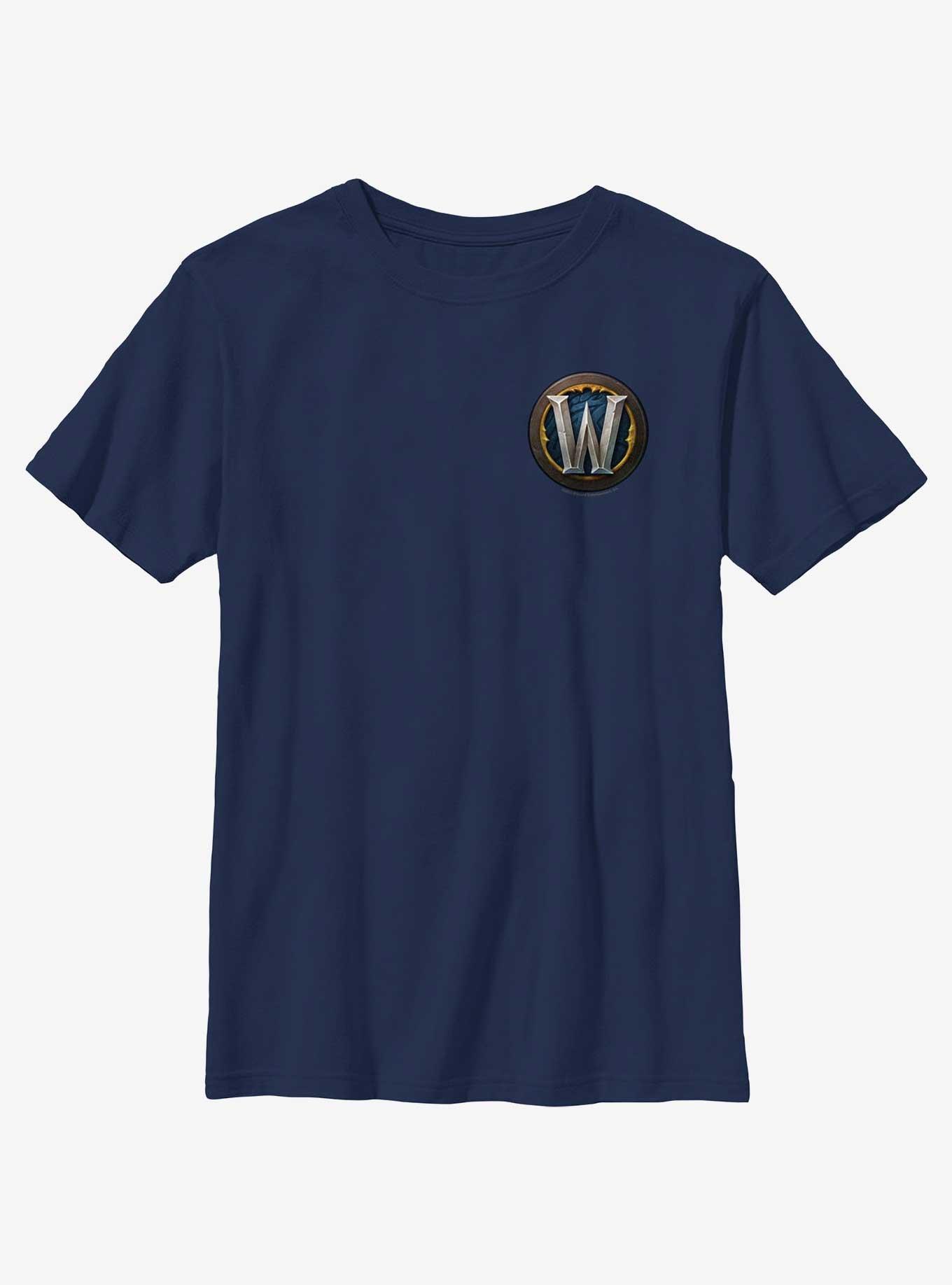 World of Warcraft W Logo Youth T-Shirt, NAVY, hi-res