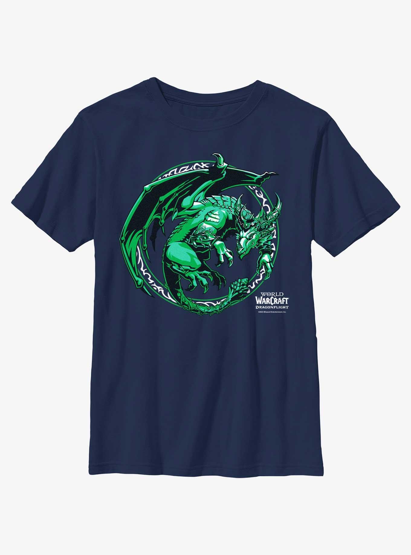 World of Warcraft Ysera Green Dragon Youth T-Shirt, NAVY, hi-res