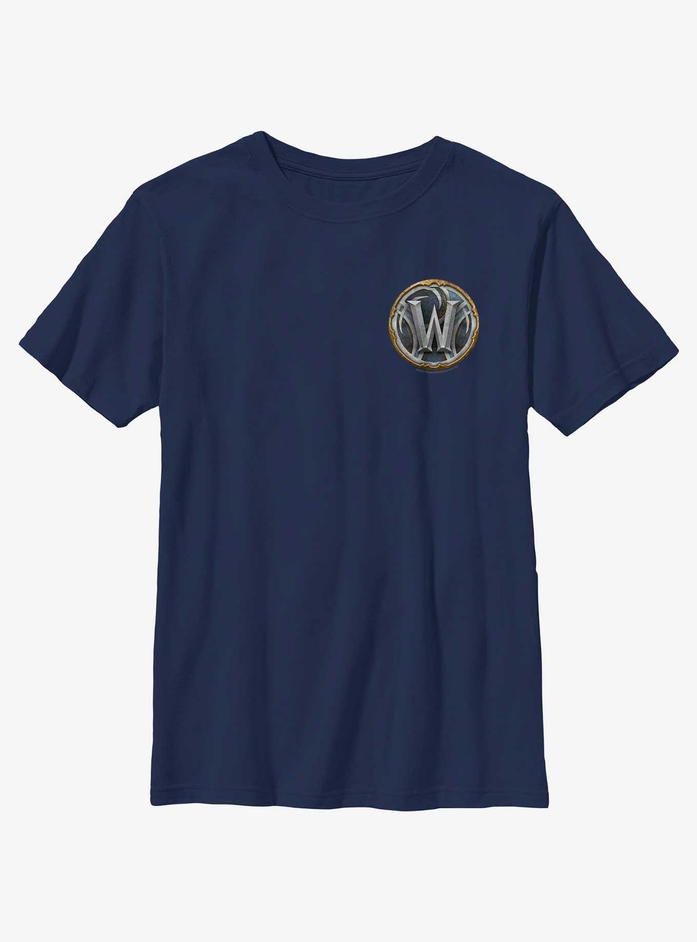 World of Warcraft Adorned W Logo Youth T-Shirt, NAVY, hi-res