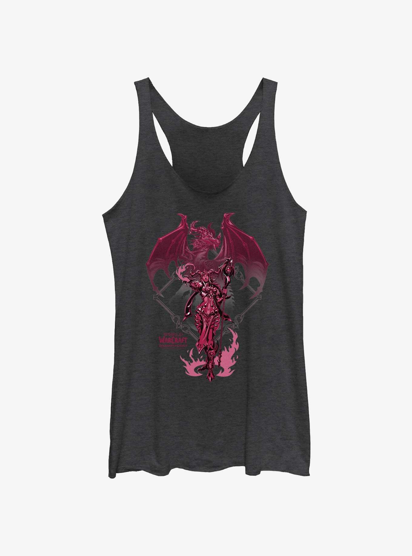 World of Warcraft Alexstrasza Womens Tank Top, BLK HTR, hi-res