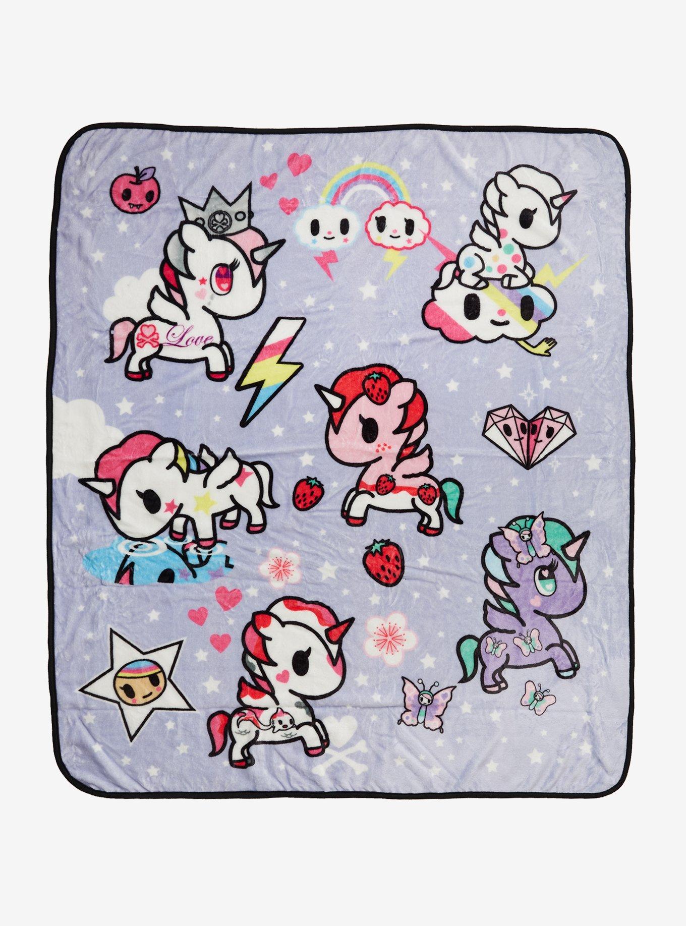 tokidoki Unicorno Icons Purple Throw — BoxLunch Exclusive, , hi-res