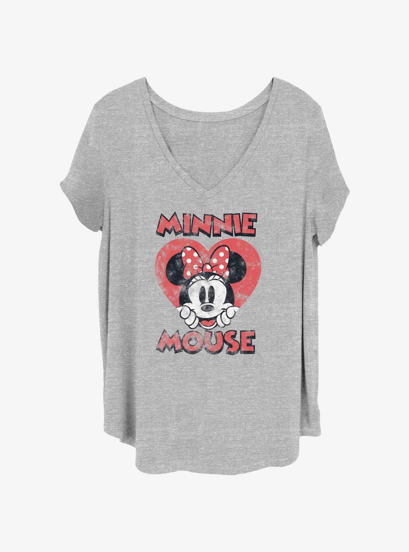 Disney Minnie Mouse Heart Peek Womens T-Shirt Plus Size, , hi-res