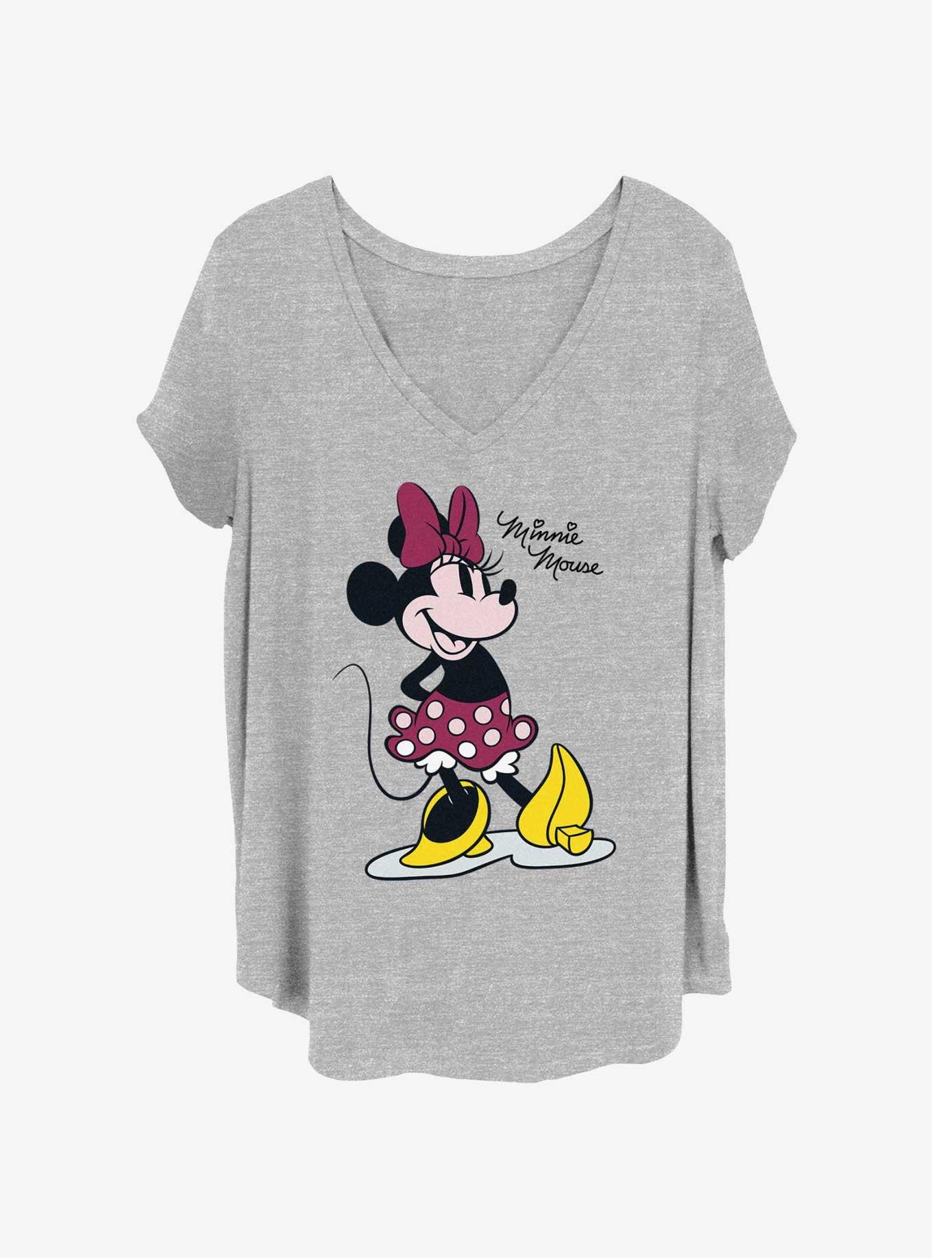 Disney Minnie Mouse Cute Minnie Pose Womens T-Shirt Plus Size, HEATHER GR, hi-res