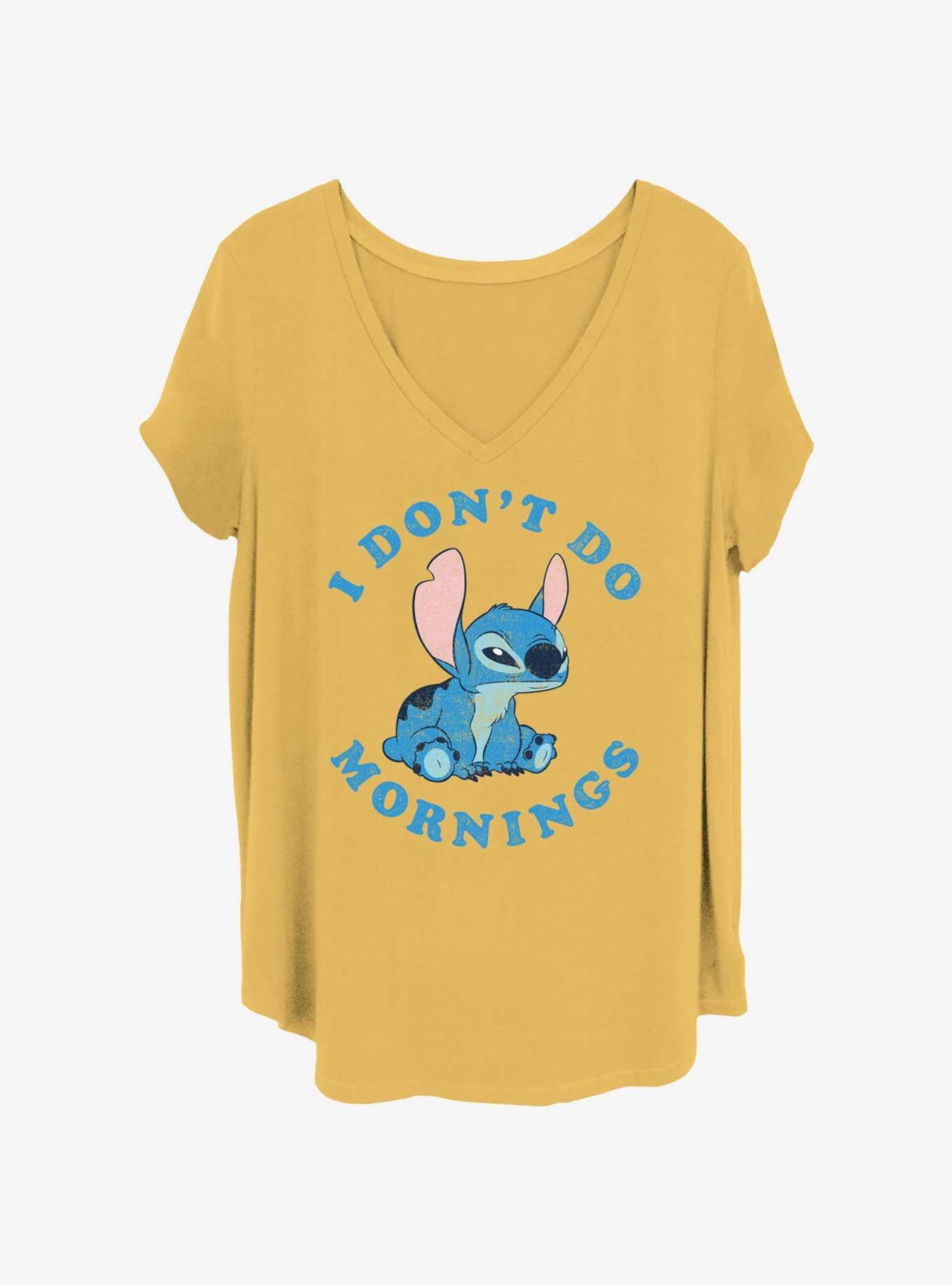 Disney Lilo & Stitch Don't Do Mornings Womens T-Shirt Plus Size, , hi-res