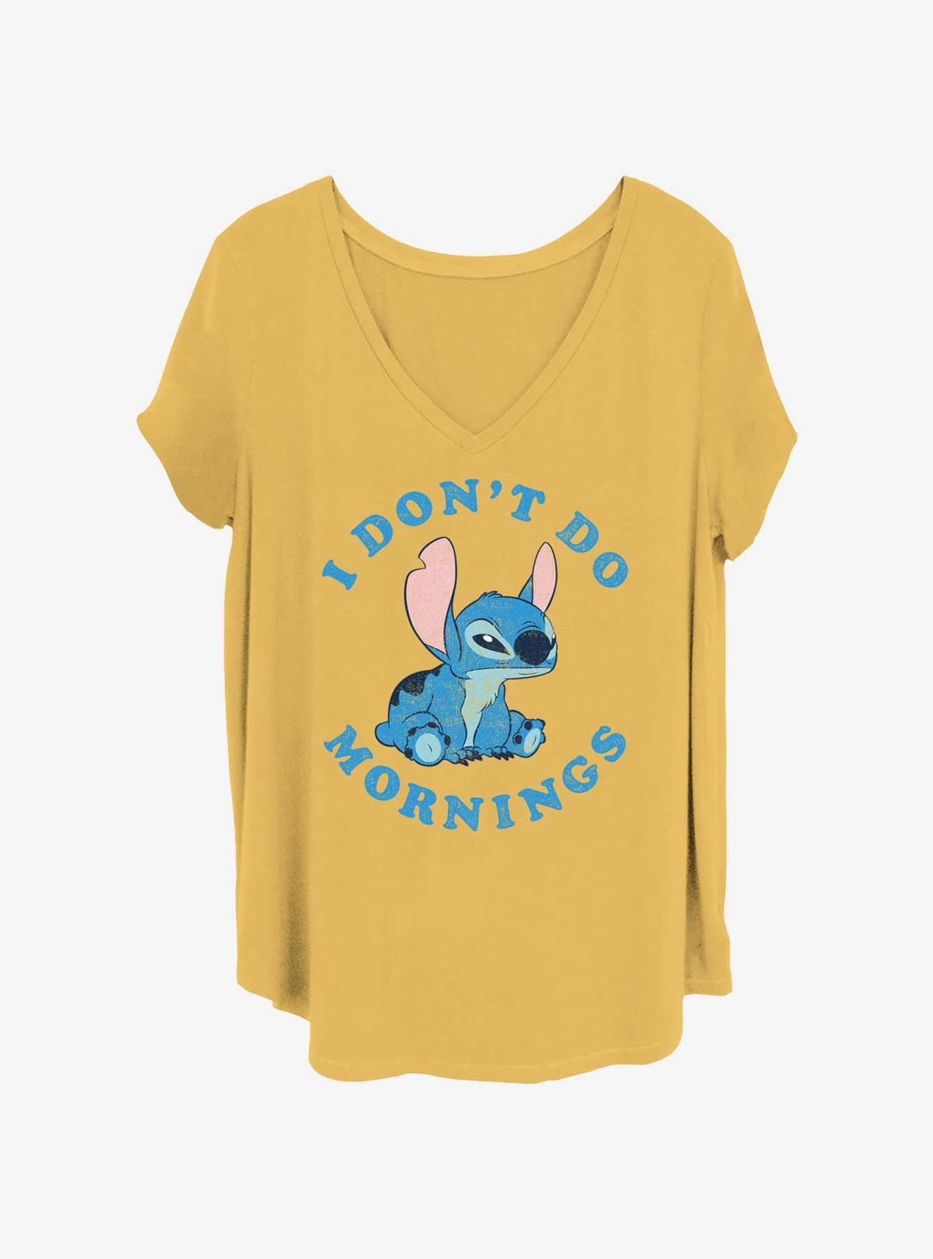 Disney Lilo & Stitch Don't Do Mornings Womens T-Shirt Plus Size, OCHRE, hi-res