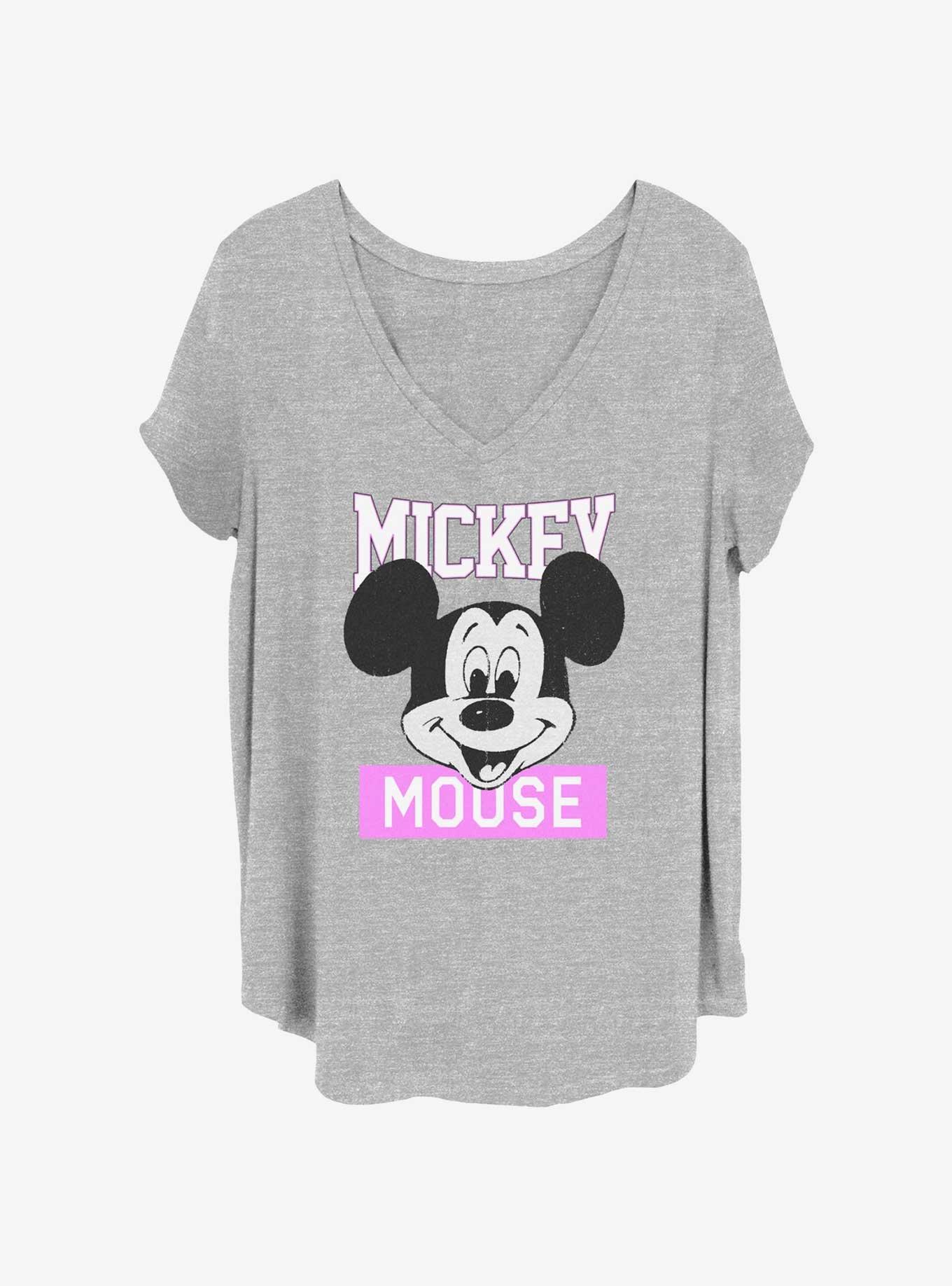 Disney Mickey Mouse Pop Out Head Womens T-Shirt Plus Size, HEATHER GR, hi-res