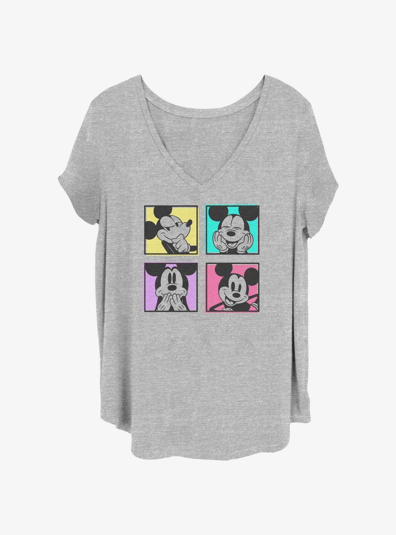 Disney Mickey Mouse Neon Mickey Womens T-Shirt Plus Size, HEATHER GR, hi-res