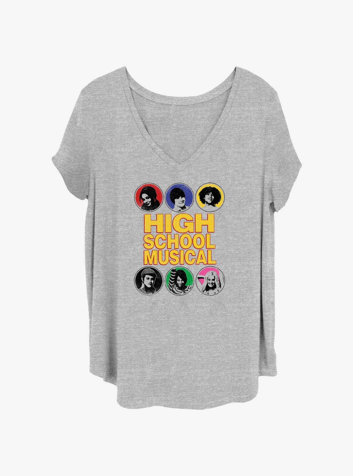 Disney High School Musical Cast Circles Womens T-Shirt Plus Size, HEATHER GR, hi-res