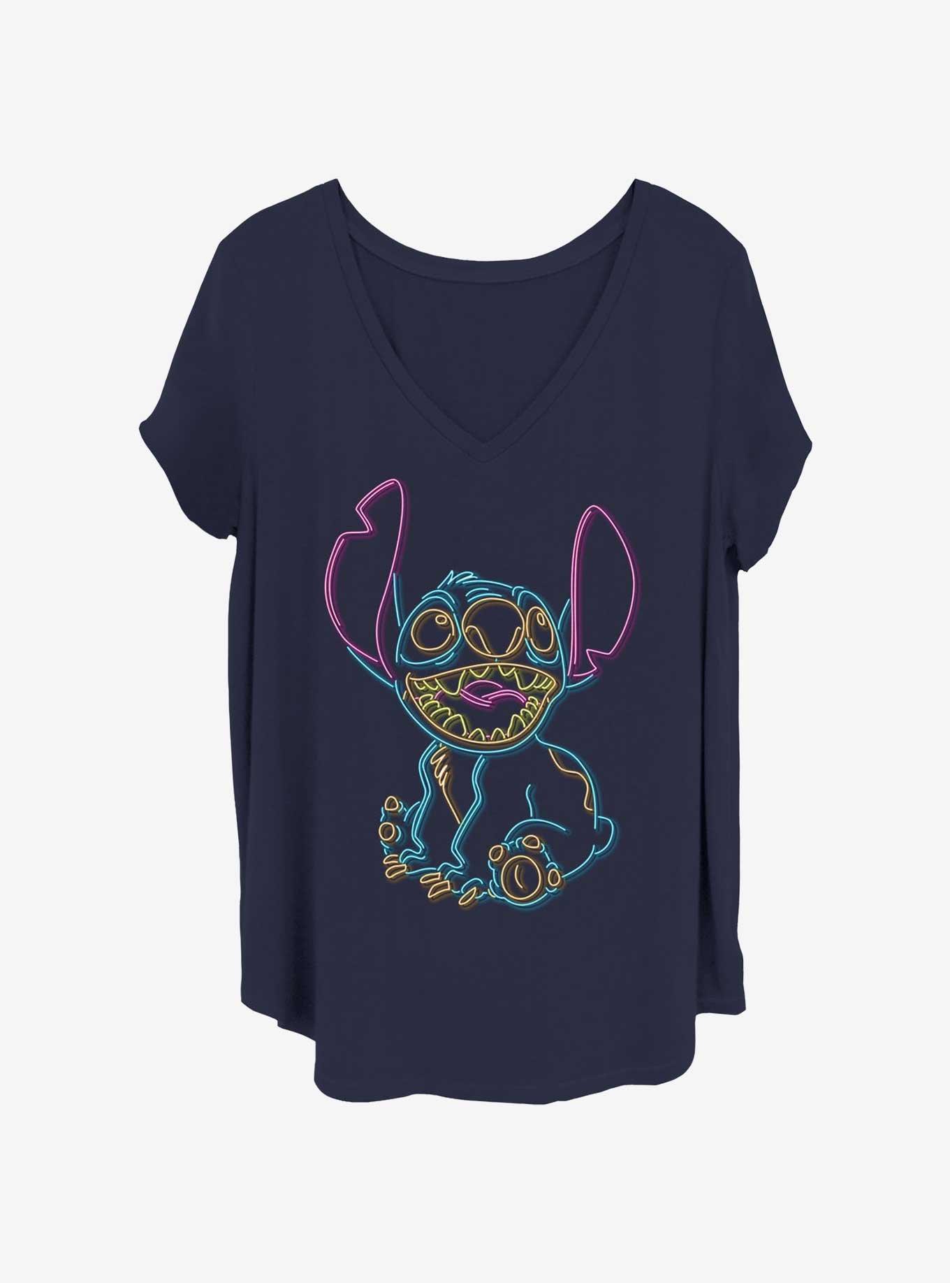 Disney Lilo & Stitch Neon Stitch Womens T-Shirt Plus Size, , hi-res