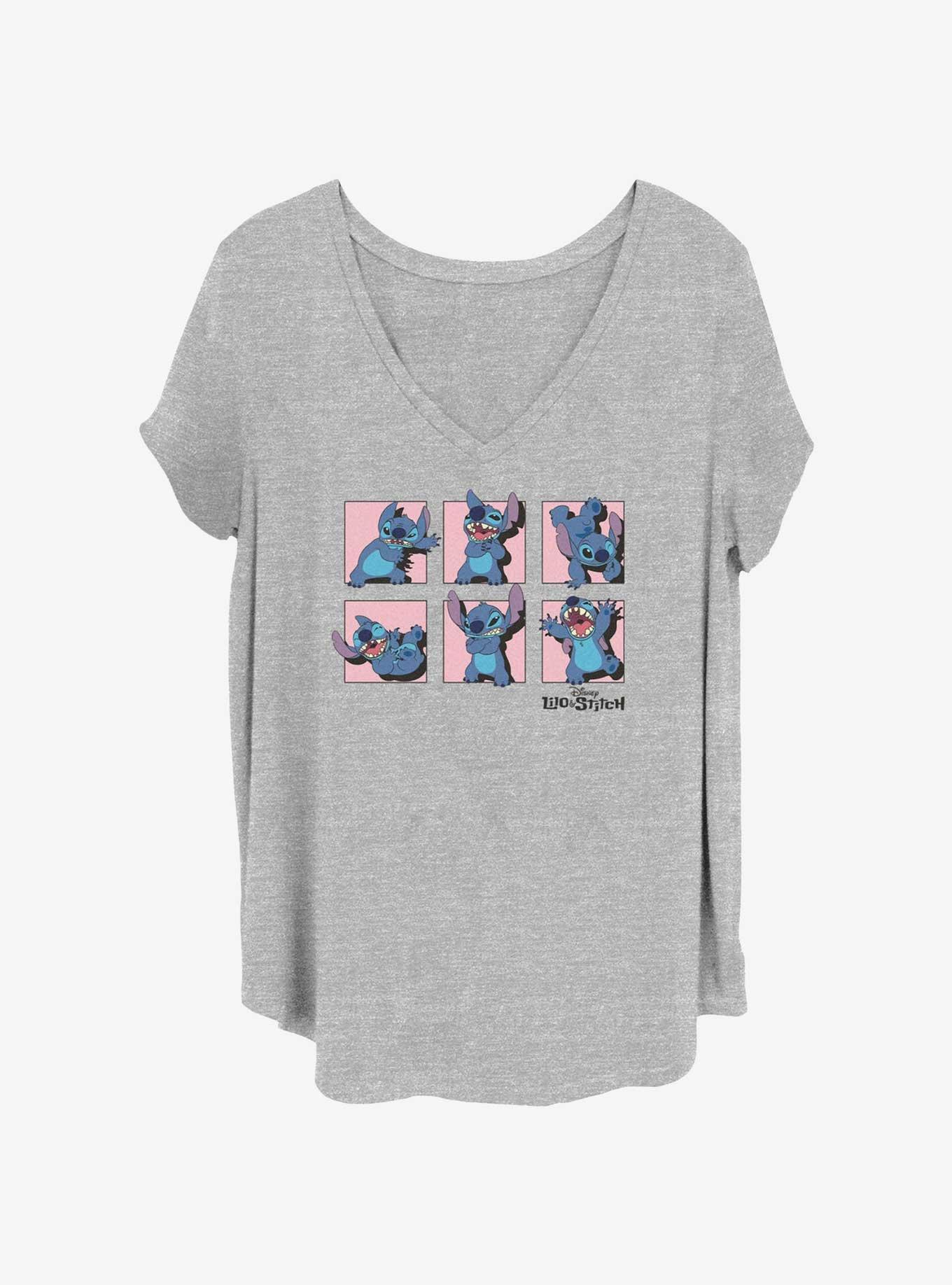 Disney Lilo & Stitch Square Poses Womens T-Shirt Plus Size, HEATHER GR, hi-res