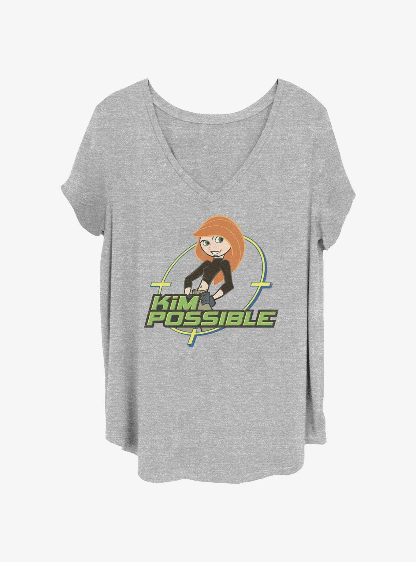 Disney Kim Possible Target Pose Womens T-Shirt Plus Size, HEATHER GR, hi-res