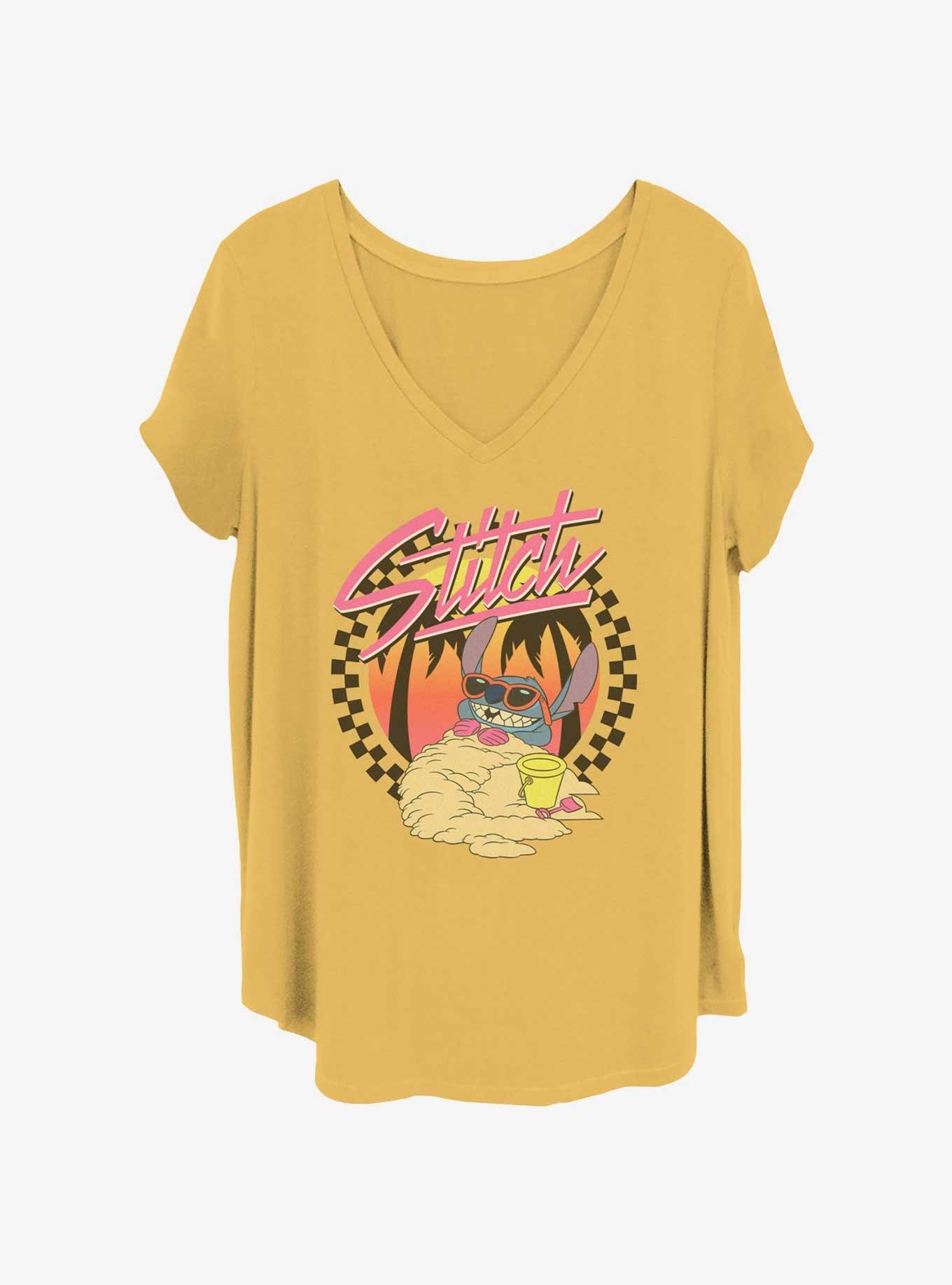 Disney Lilo & Stitch Sunset Womens T-Shirt Plus Size, OCHRE, hi-res