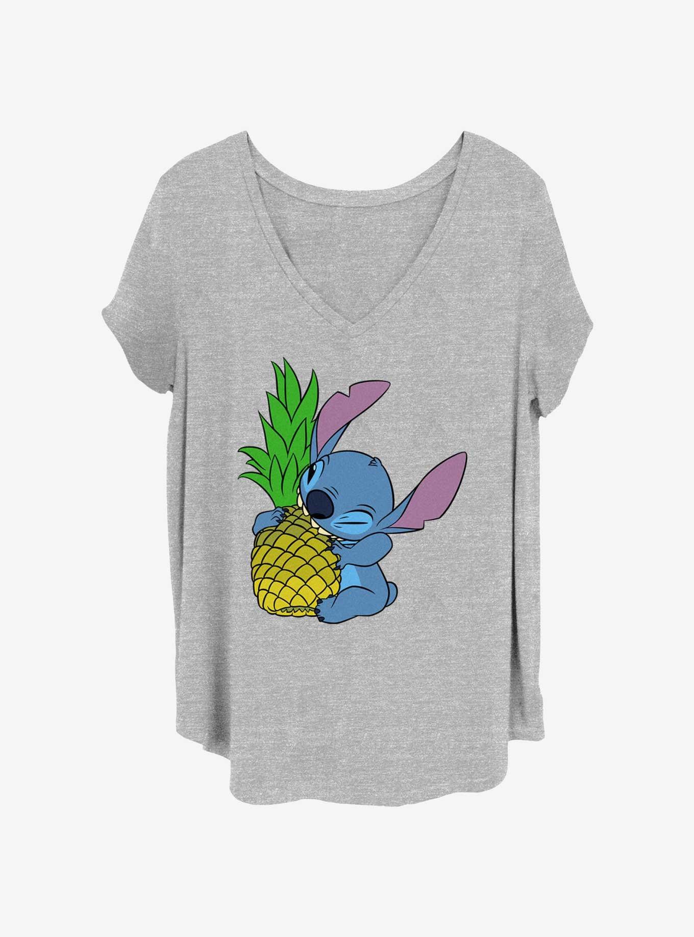 Disney Lilo & Stitch Pineapple Chomp Womens T-Shirt Plus Size, HEATHER GR, hi-res