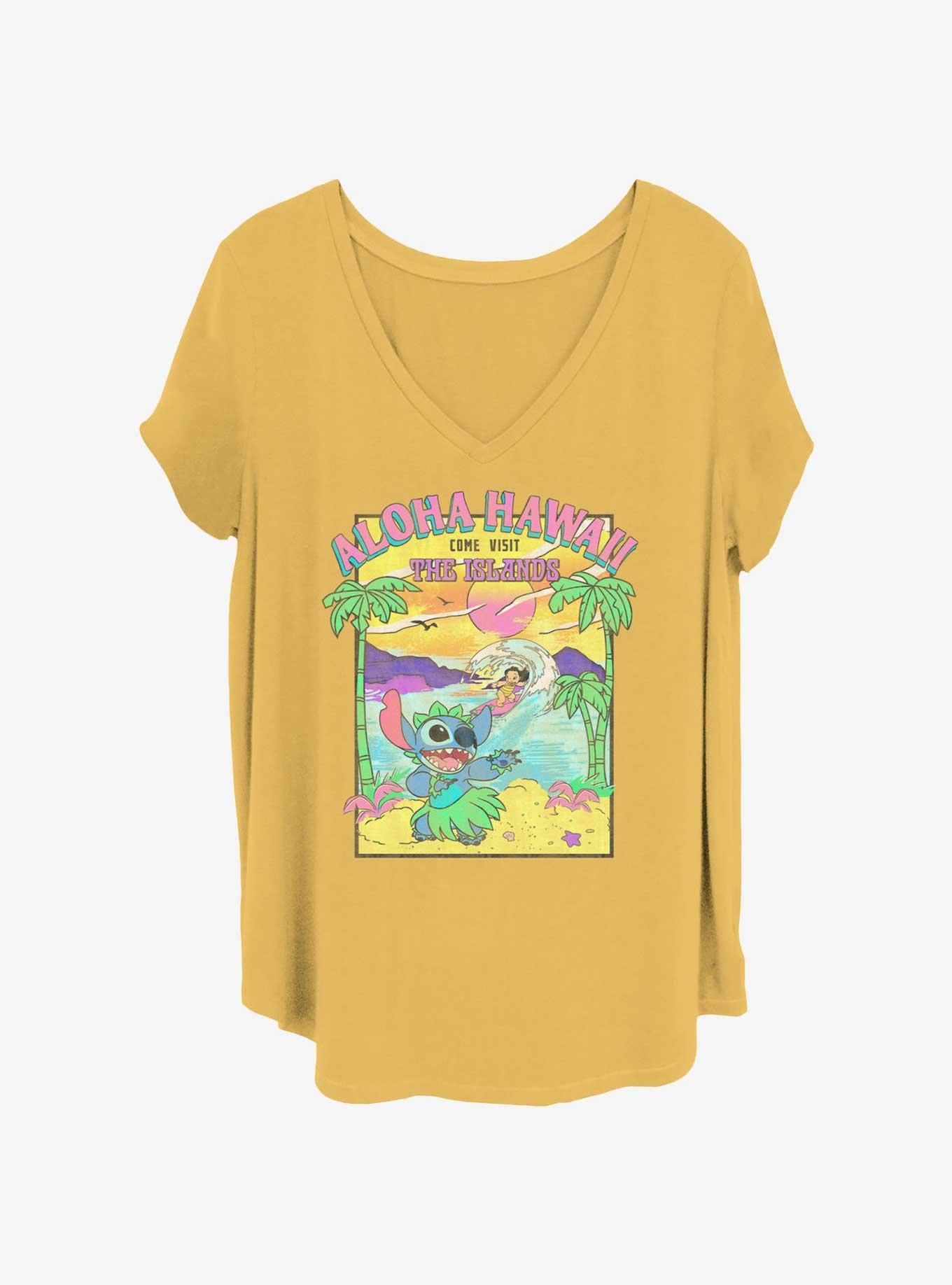 Disney Lilo & Stitch Visit The Islands Girls T-Shirt Plus Size, OCHRE, hi-res