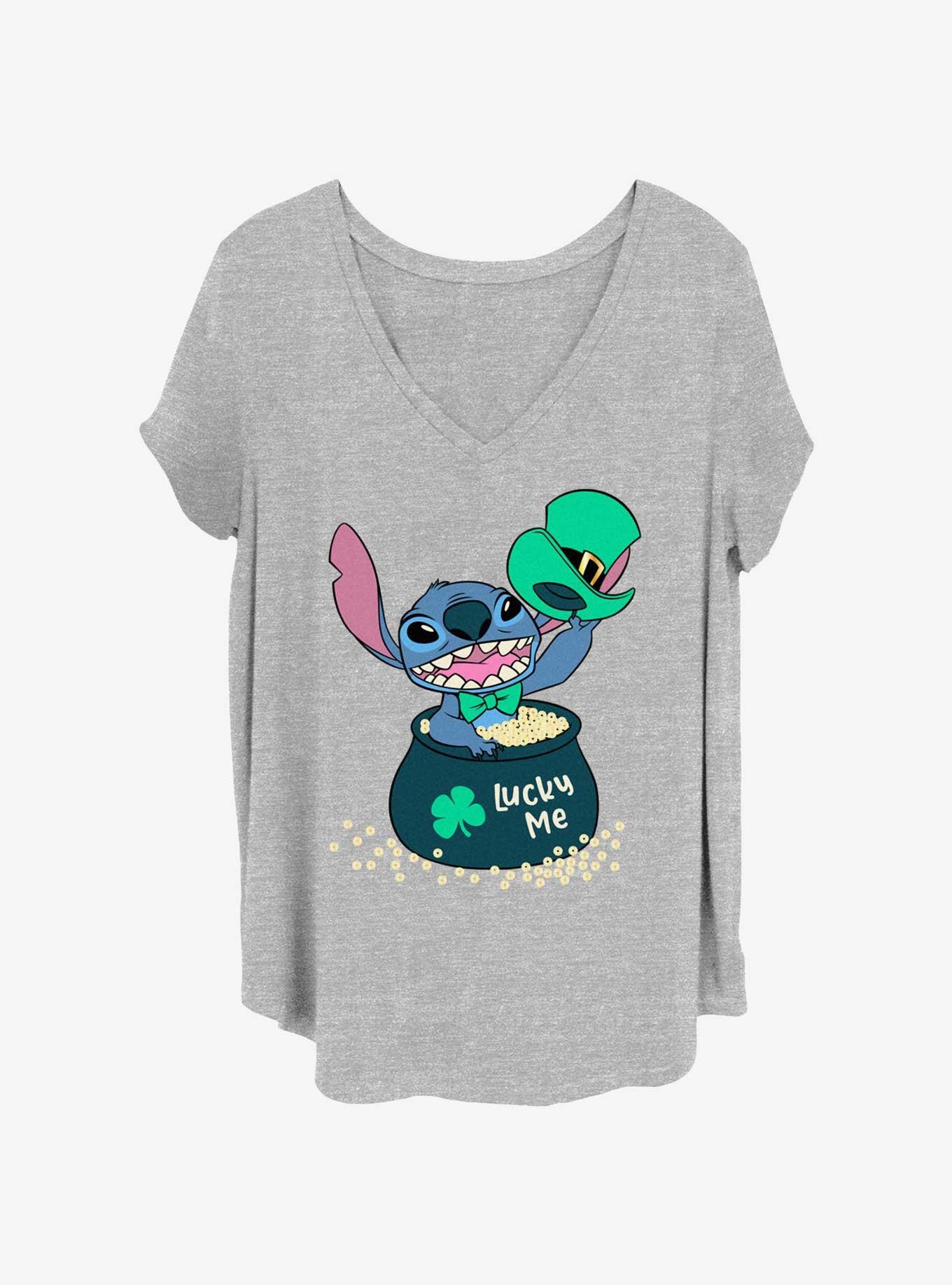 Disney Lilo & Stitch Lucky Stitch Womens T-Shirt Plus Size, HEATHER GR, hi-res