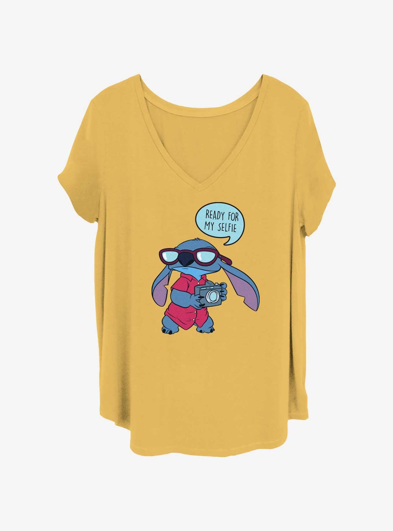 Disney Lilo & Stitch Ready For My Selfie Womens T-Shirt Plus Size, OCHRE, hi-res