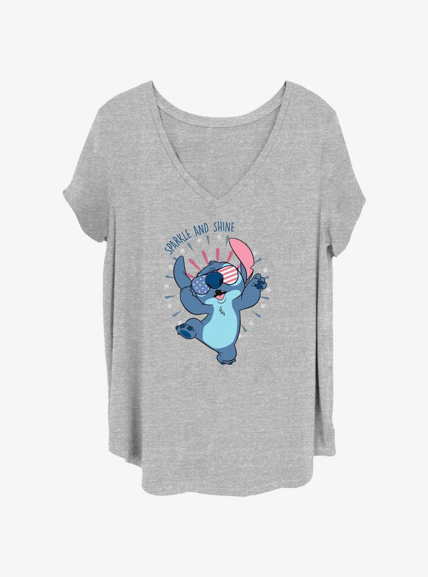 Disney Lilo & Stitch Sparkle And Shine Girls T-Shirt Plus Size, HEATHER GR, hi-res