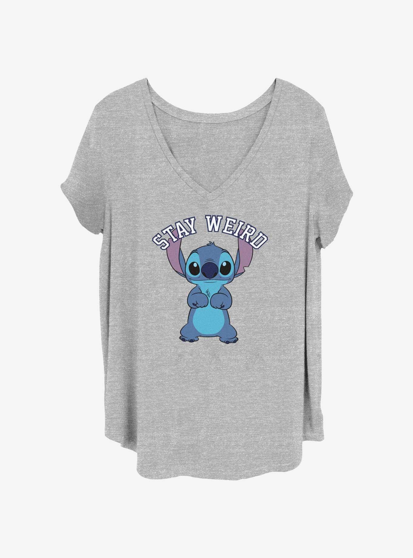 Disney Lilo & Stitch Stay Weird Forever Womens T-Shirt Plus Size, HEATHER GR, hi-res