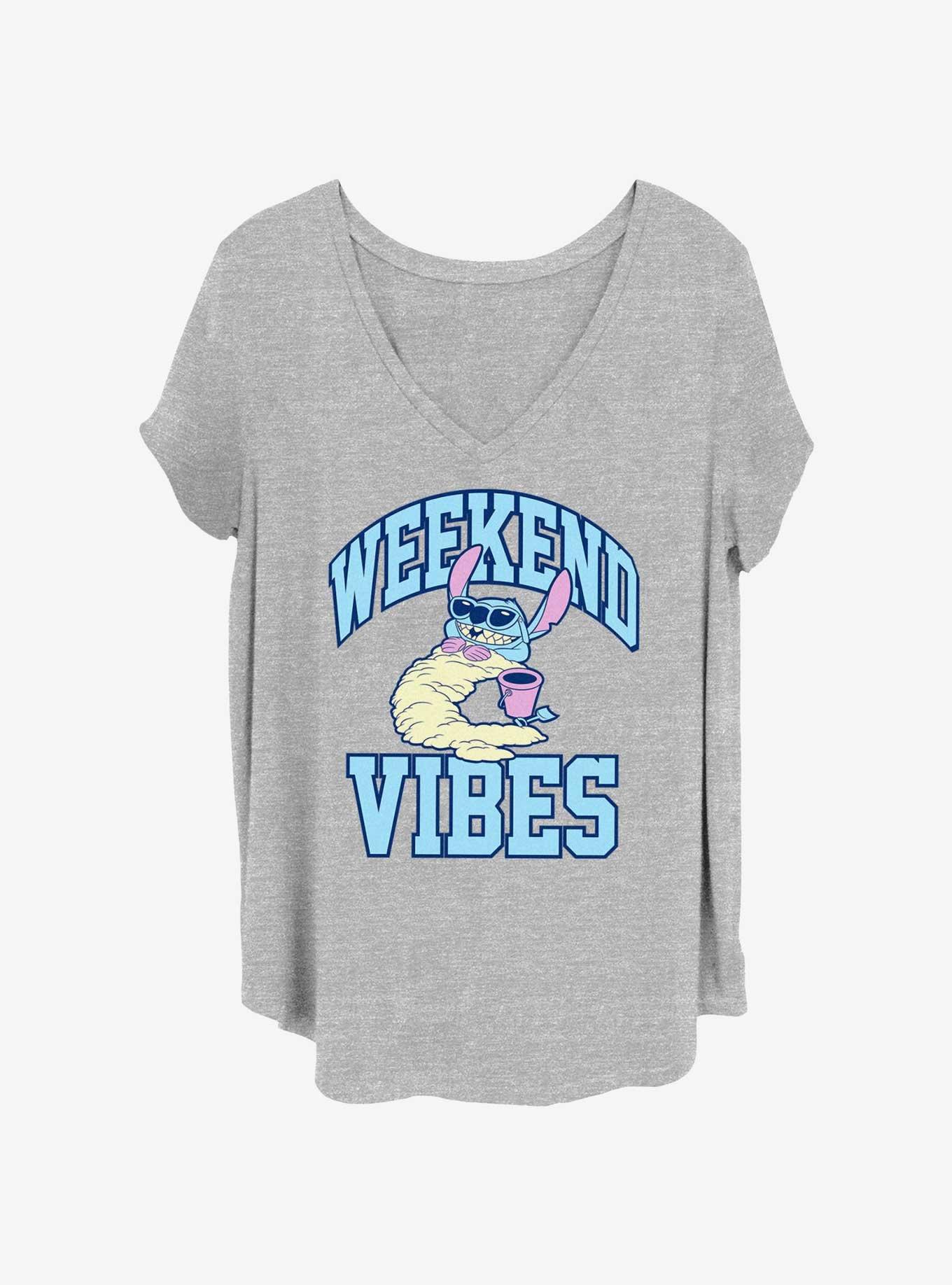 Disney Lilo & Stitch Weekend Vibes Womens T-Shirt Plus Size, HEATHER GR, hi-res