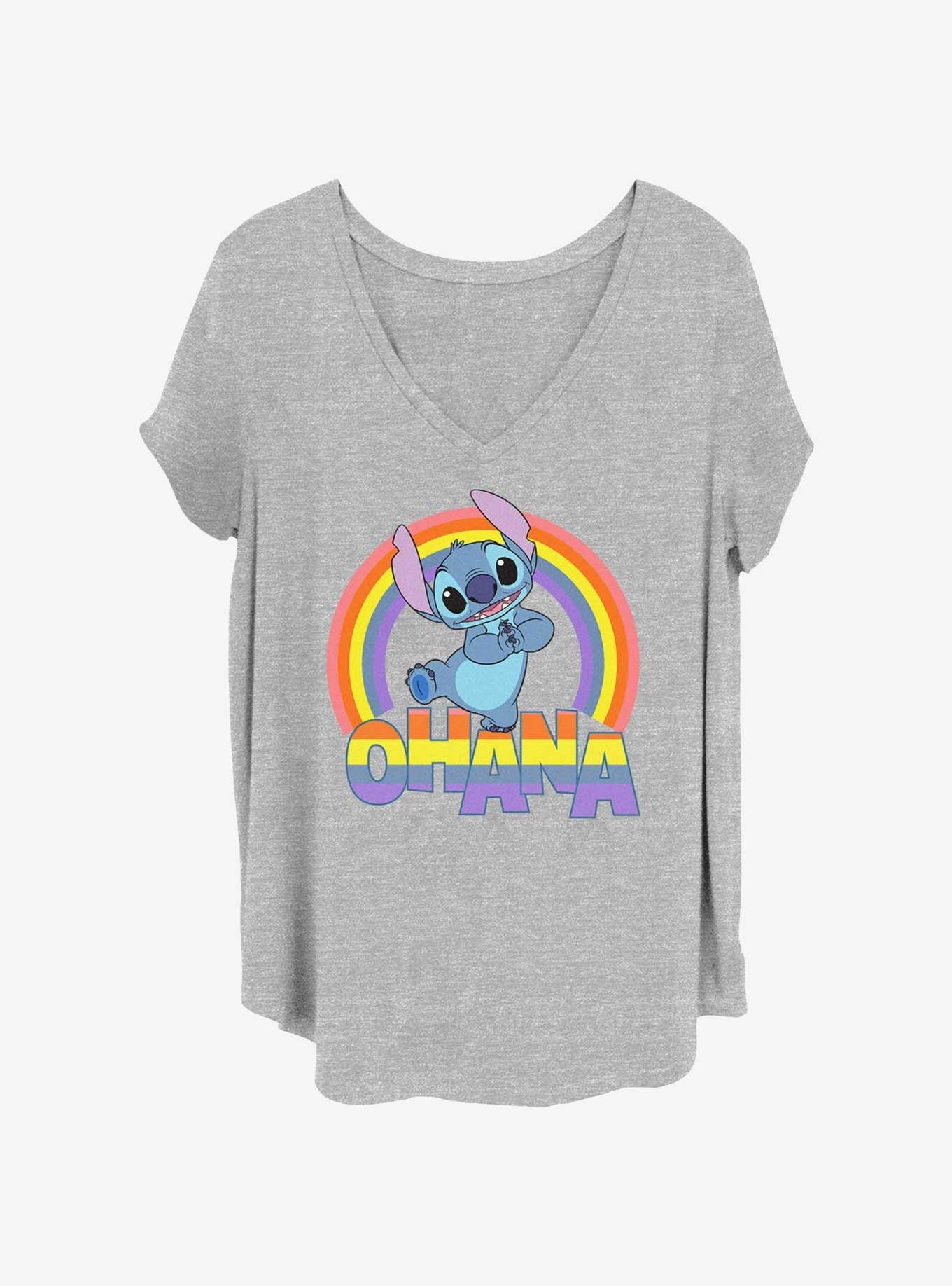 Disney Lilo & Stitch Rainbow Pose Womens T-Shirt Plus Size, , hi-res