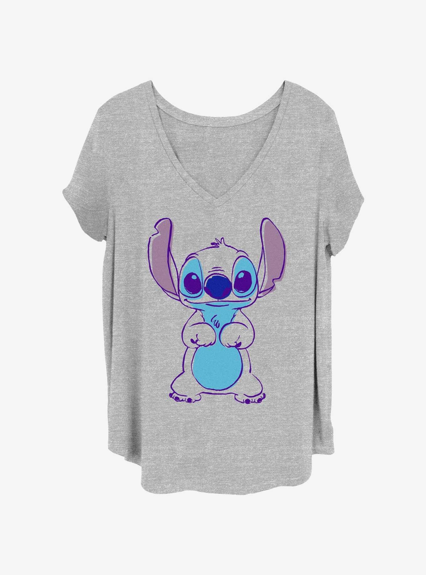 Disney Lilo & Stitch Sporty Stitch Womens T-Shirt Plus Size, HEATHER GR, hi-res