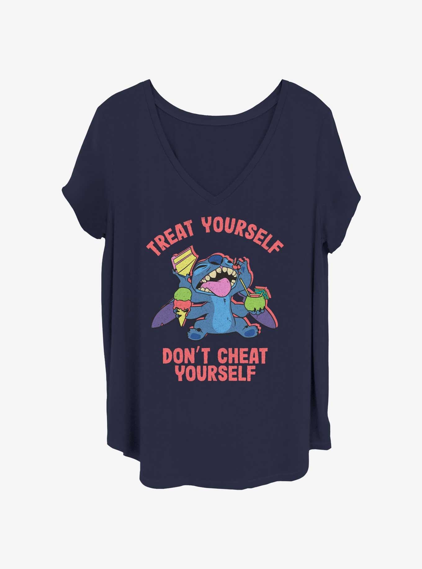 Disney Lilo & Stitch Treat Yourself Womens T-Shirt Plus Size, NAVY, hi-res