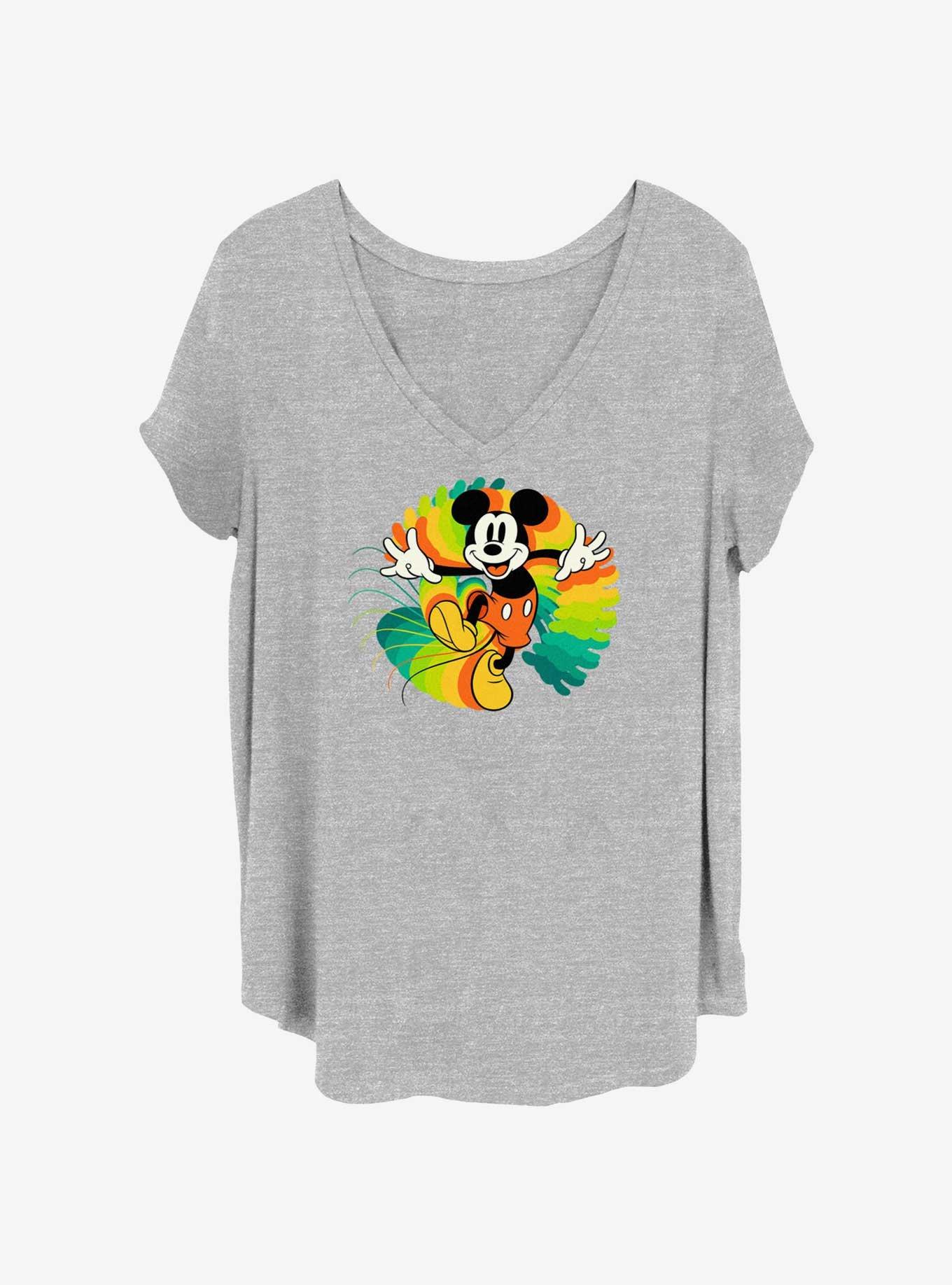 Disney Mickey Mouse Colorful Womens T-Shirt Plus Size