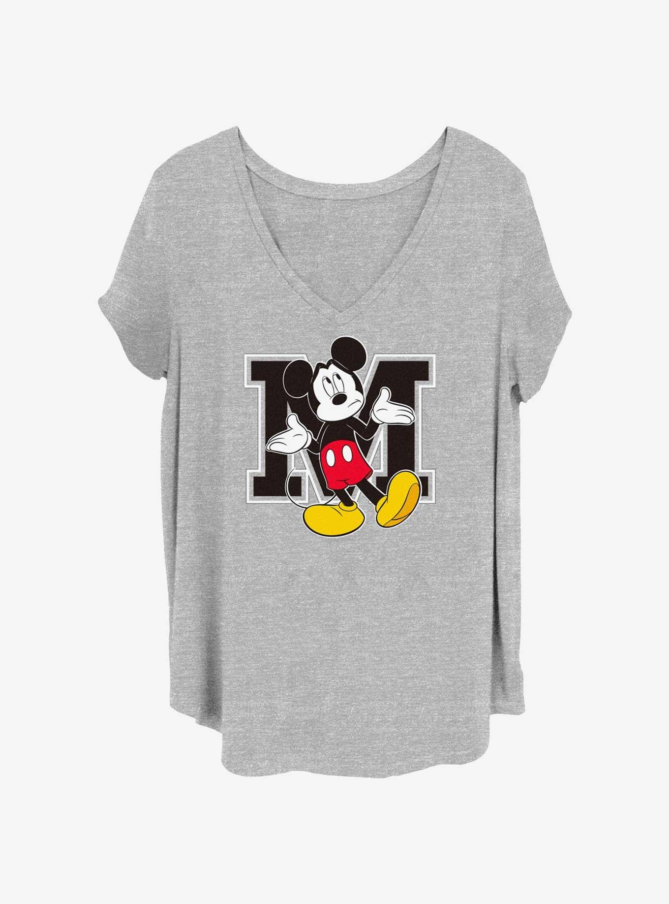 Disney Mickey Mouse Big M Mickey Womens T-Shirt Plus Size, HEATHER GR, hi-res