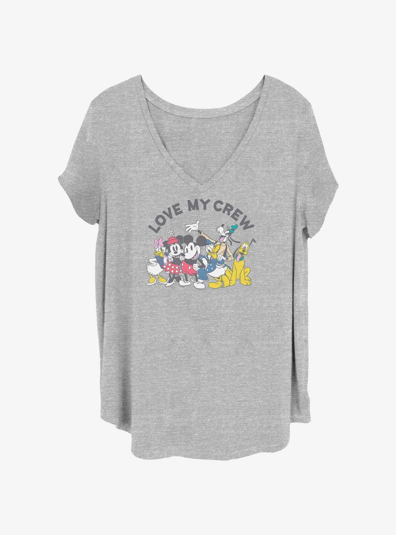 Disney Mickey Mouse Love My Crew Womens T-Shirt Plus Size, HEATHER GR, hi-res