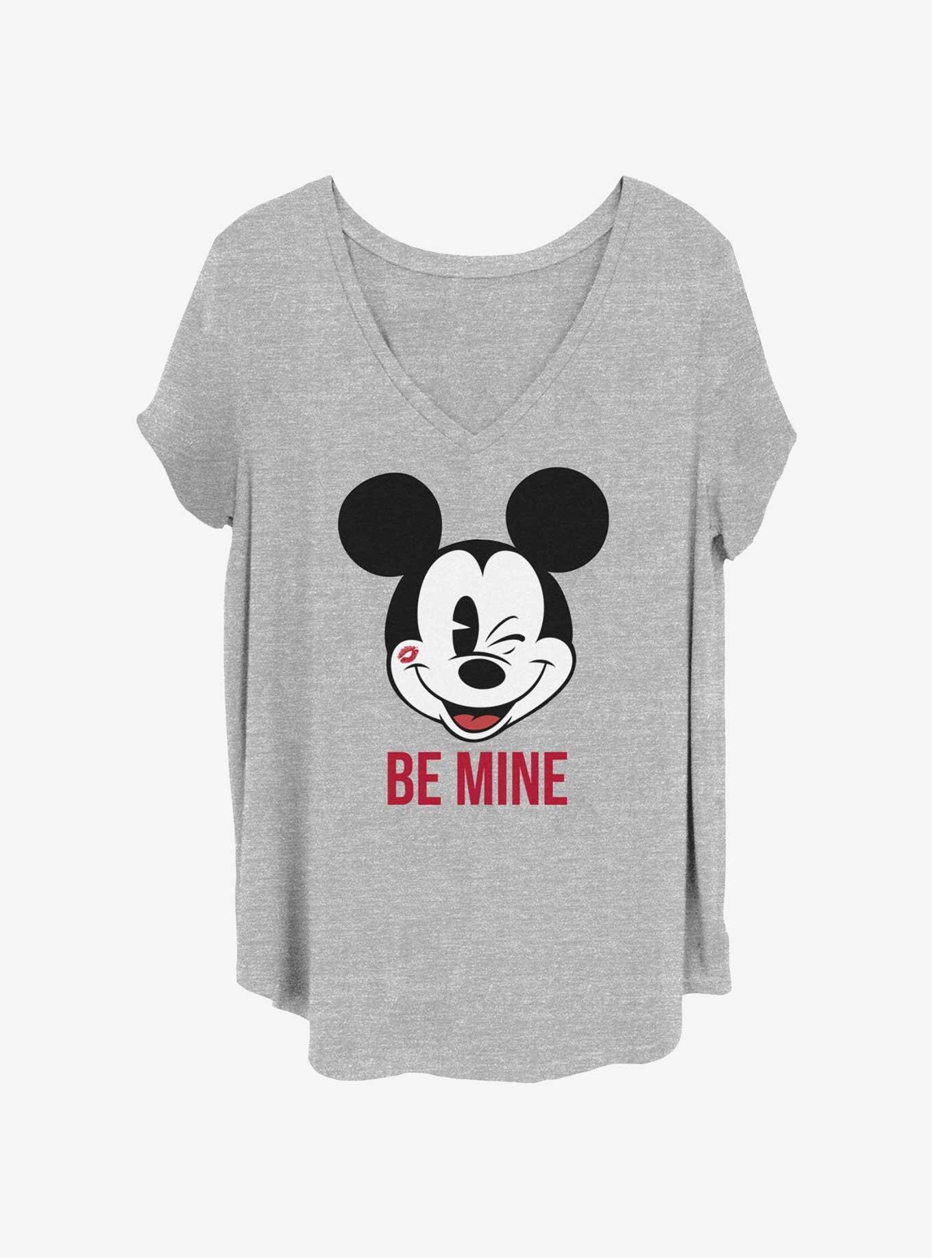 Disney Mickey Mouse Be Mine Womens T-Shirt Plus Size, HEATHER GR, hi-res