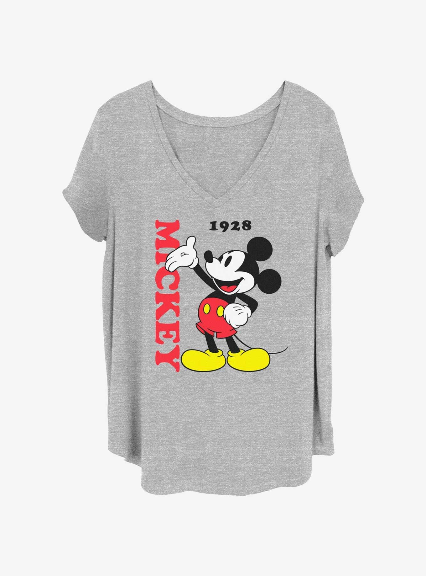 Disney Mickey Mouse Mickey Wave Classic Womens T-Shirt Plus Size