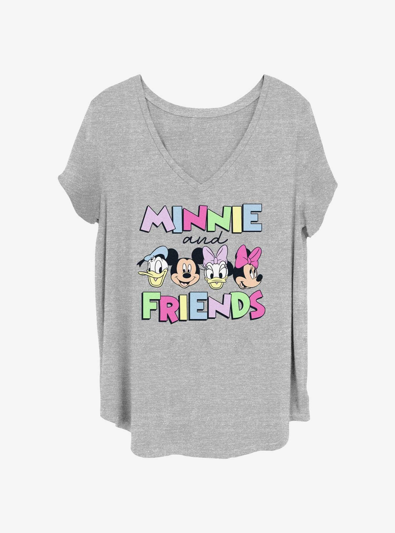 Disney Mickey Mouse Minnie And Friends Womens T-Shirt Plus Size, HEATHER GR, hi-res