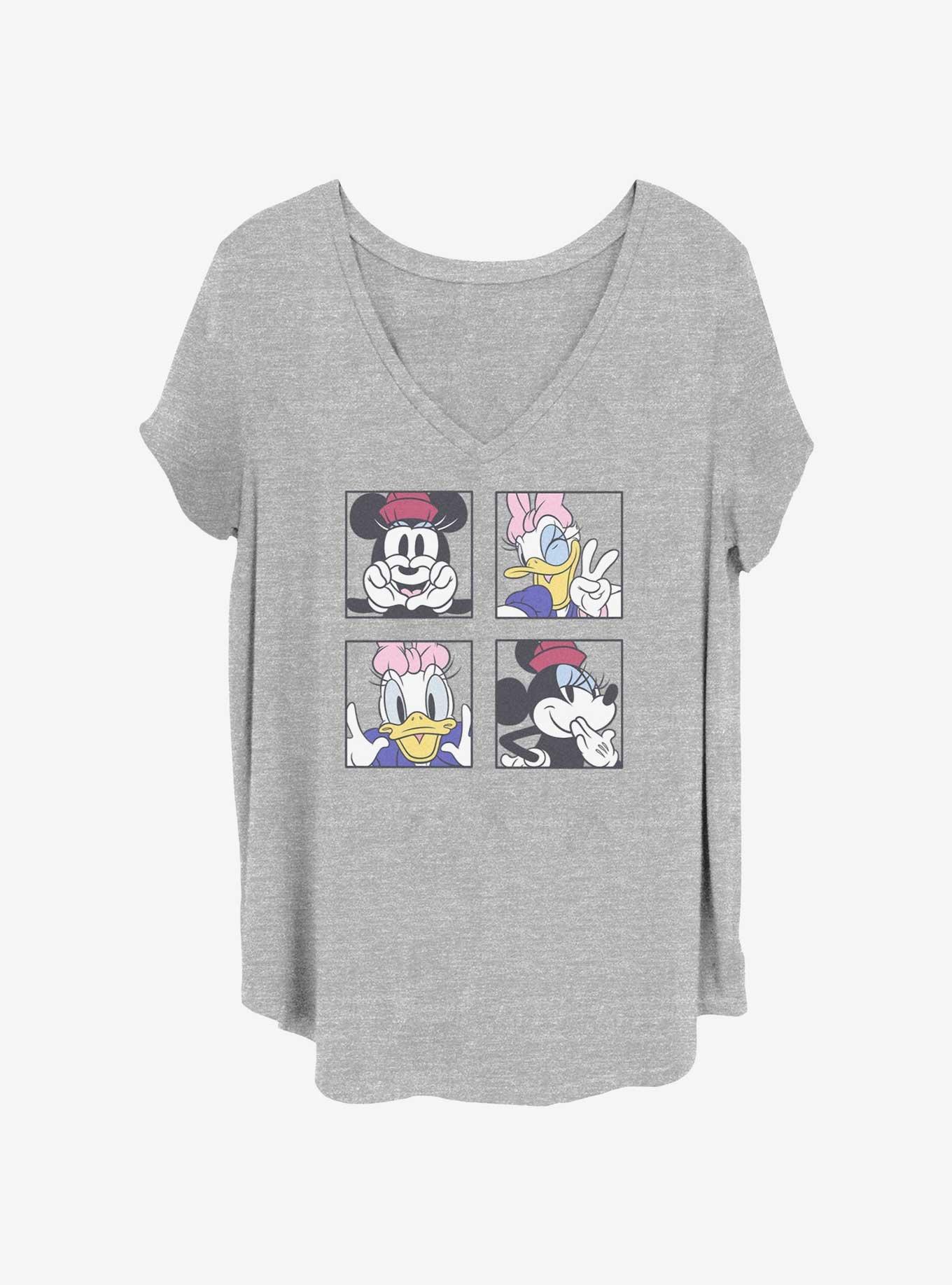 Disney Mickey Mouse Minnie And Daisy Selfies Womens T-Shirt Plus Size, HEATHER GR, hi-res