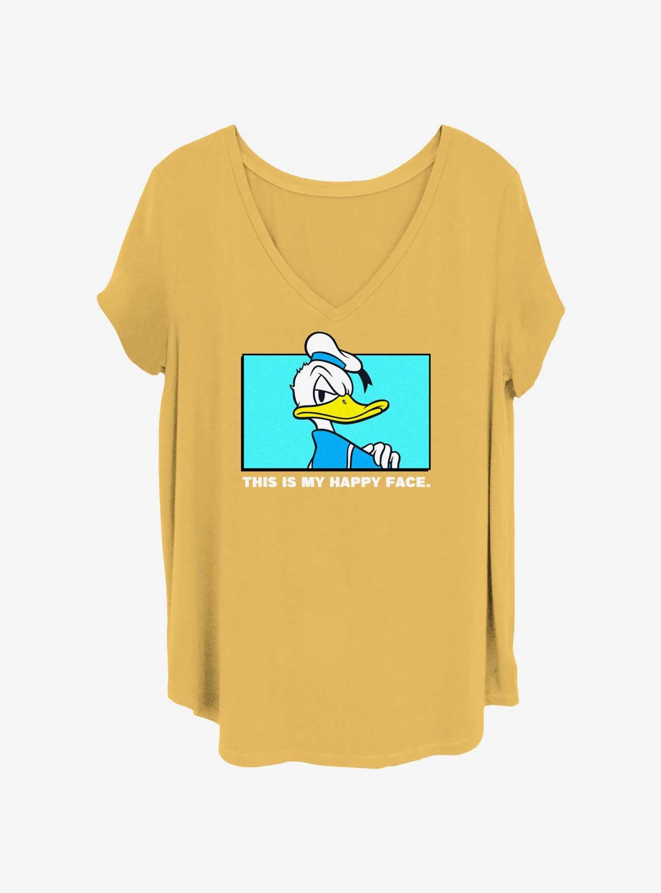 Disney Mickey Mouse Donald Happy Face Womens T-Shirt Plus Size, OCHRE, hi-res