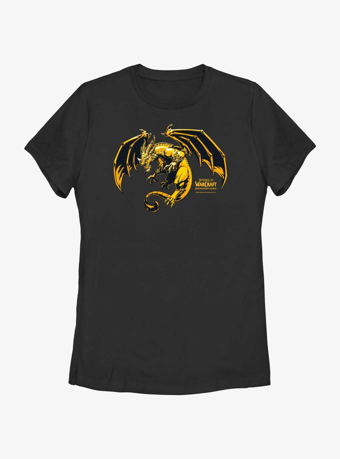 World of Warcraft Bronze Dragon Womens T-Shirt, BLACK, hi-res