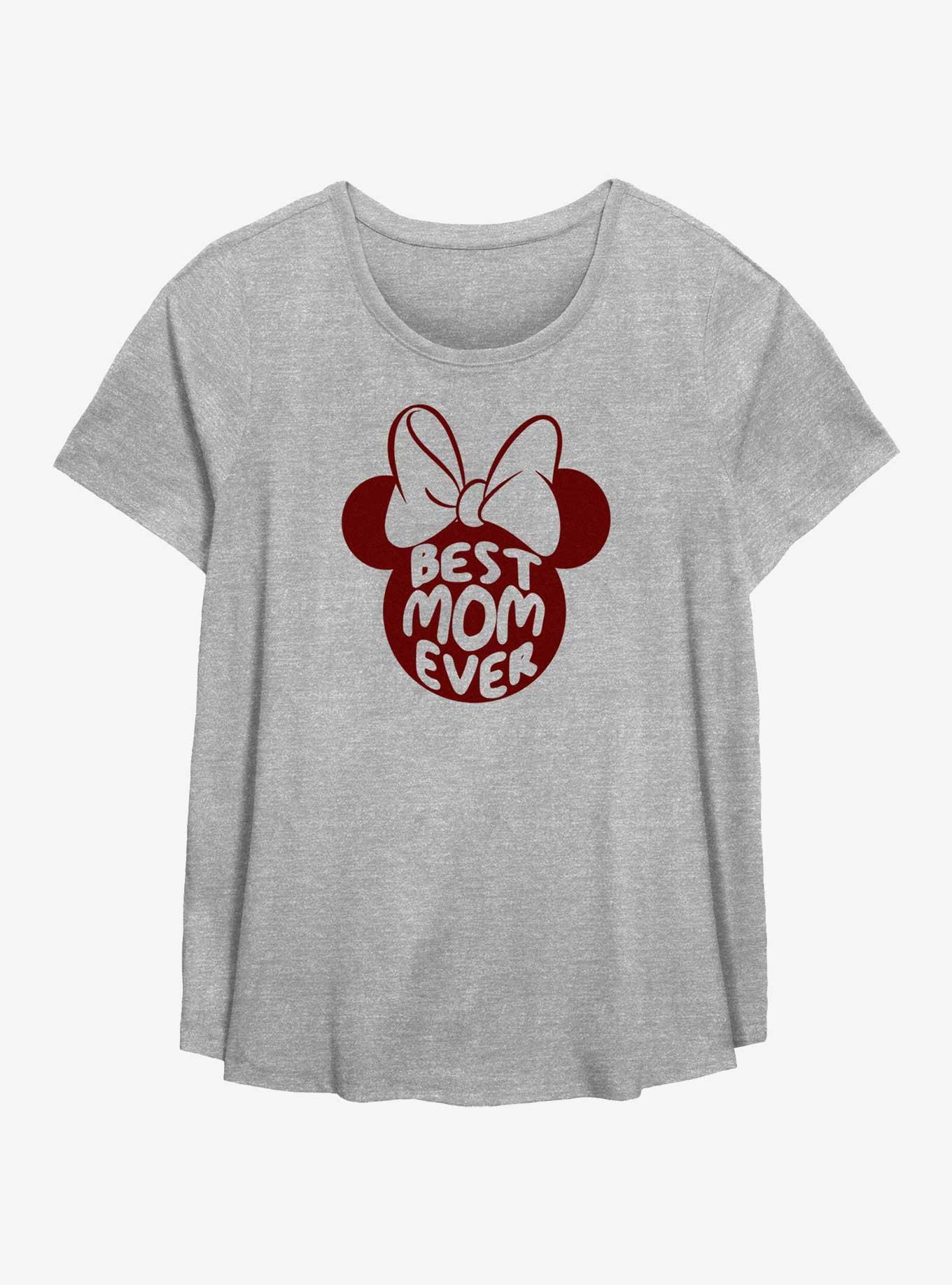 Disney Minnie Mouse Minnie Best Mom Ever Womens T-Shirt Plus Size, HEATHER GR, hi-res