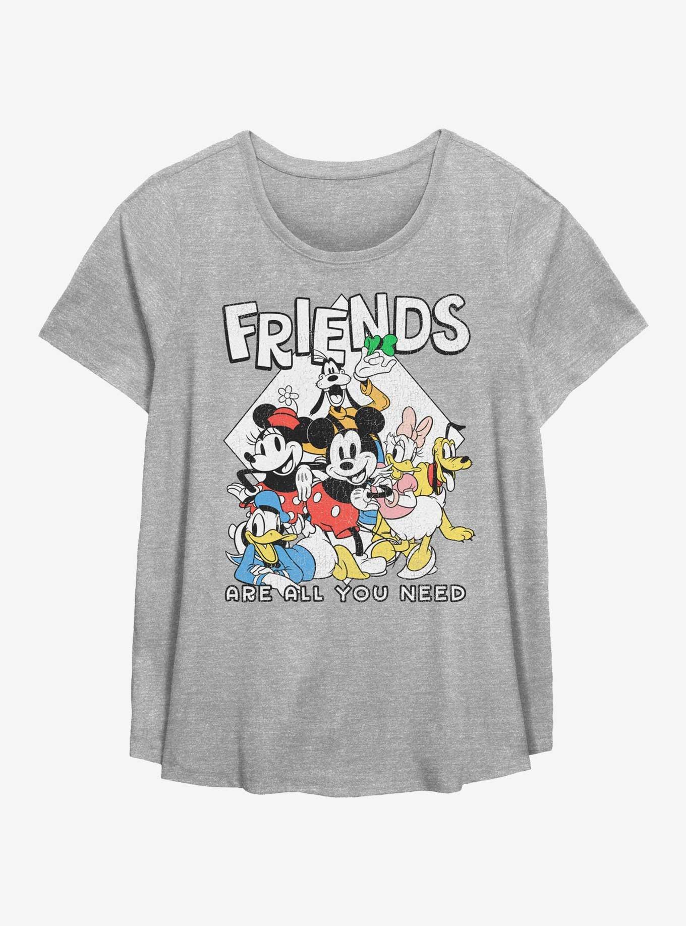 Disney Mickey Mouse Mickey Has Friends Girls T-Shirt Plus Size, HEATHER GR, hi-res