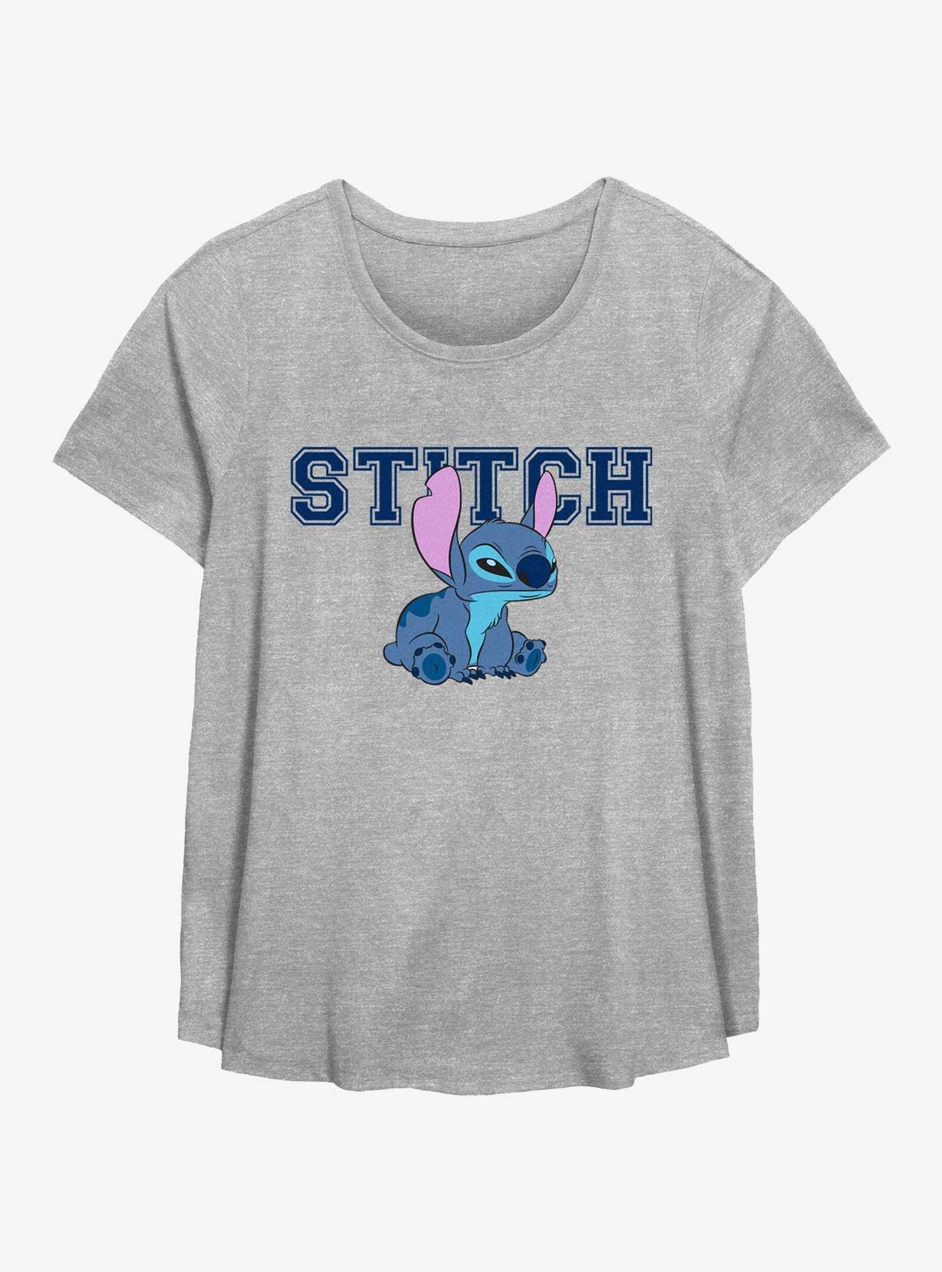 Disney Lilo & Stitch Sit Angry Stitch Womens T-Shirt Plus Size, HEATHER GR, hi-res