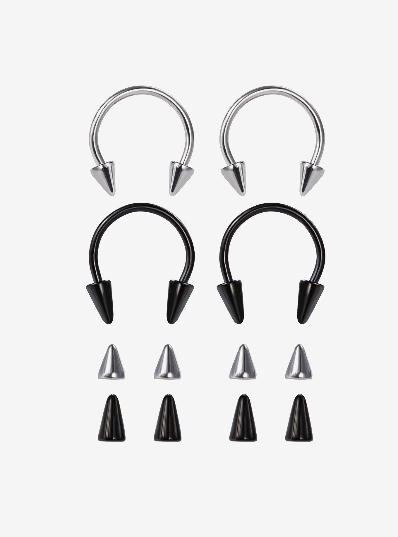 Steel Silver & Black Circular Barbell With Interchangeable Ends 4 Pack, , hi-res