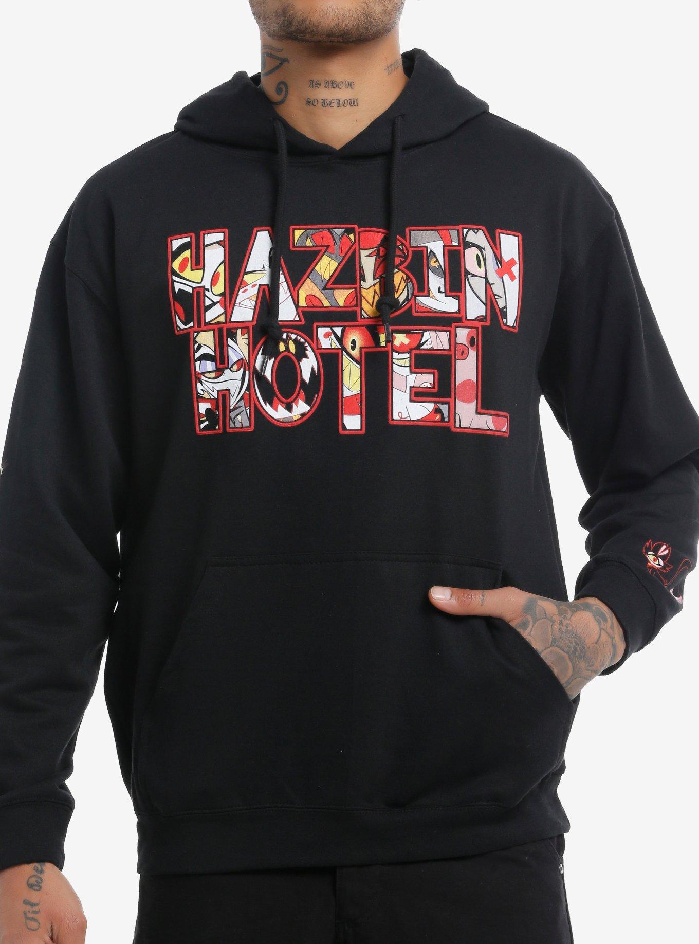 Hazbin Hotel Character Logo Hoodie, BLACK, hi-res