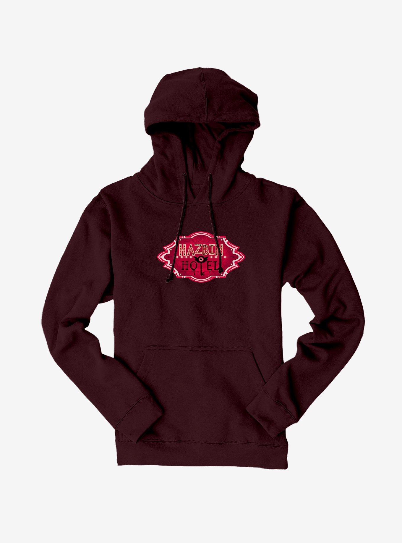 Hazbin Hotel Logo Hoodie, MAROON, hi-res