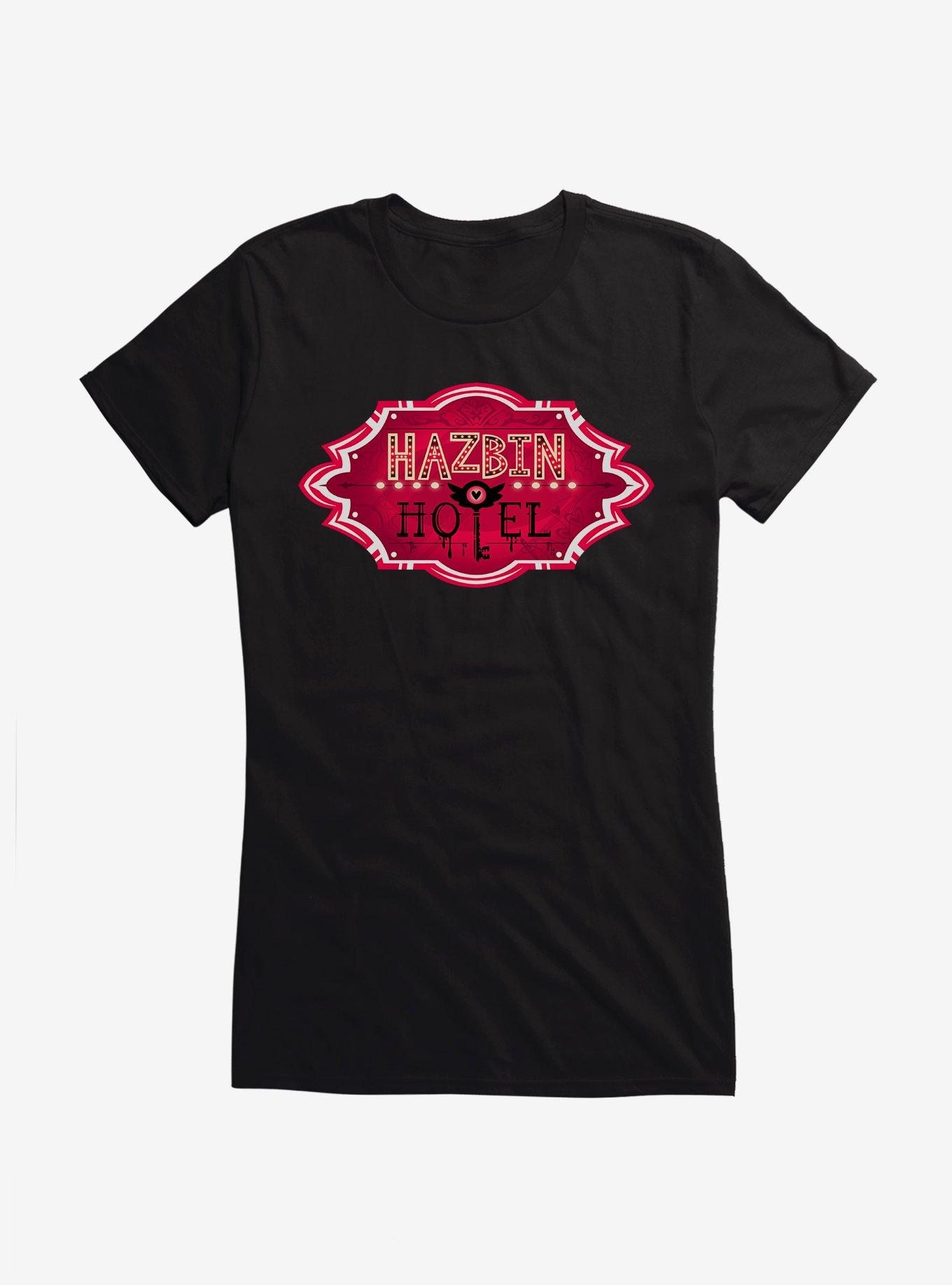 Hazbin Hotel Logo Girls T-Shirt, BLACK, hi-res