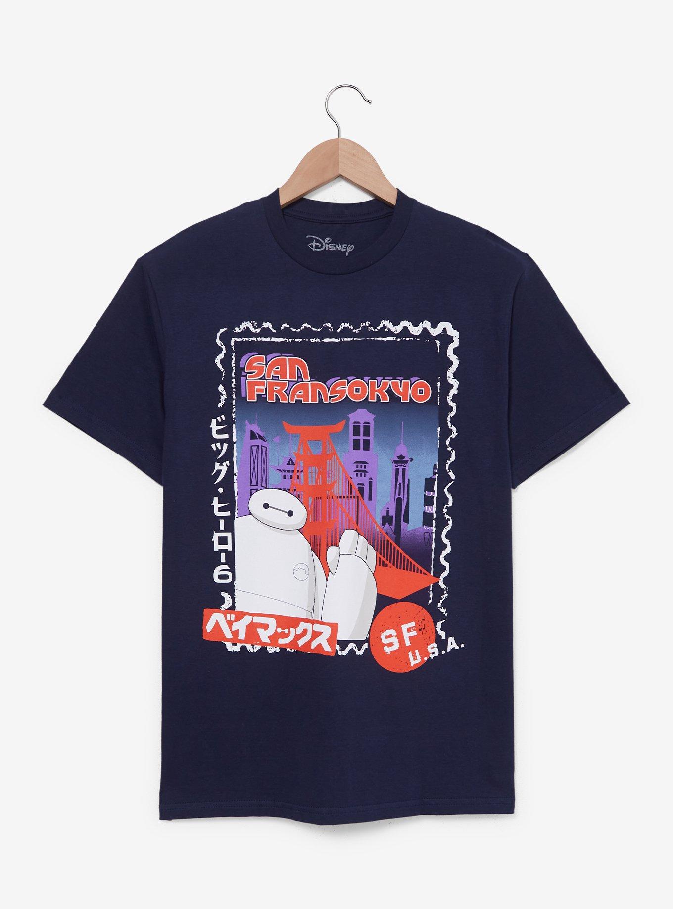 Disney Big Hero 6 Baymax San Fransokyo Stamp T-Shirt &mdash; BoxLunch Exclusive, NAVY, hi-res